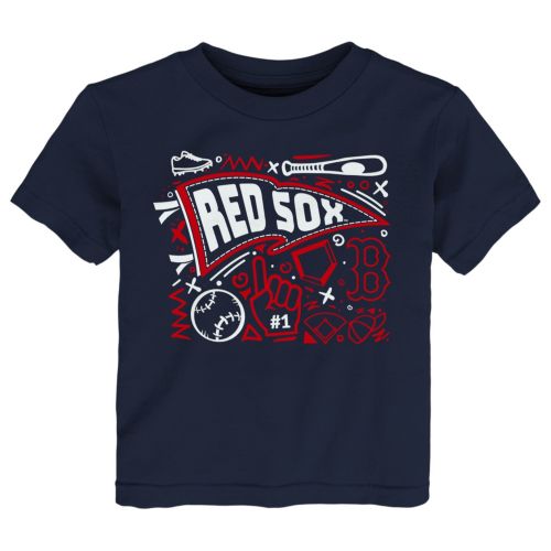 MLB Team Apparel Girls' Boston Red Sox Tan Blitz Cropped Hoodie