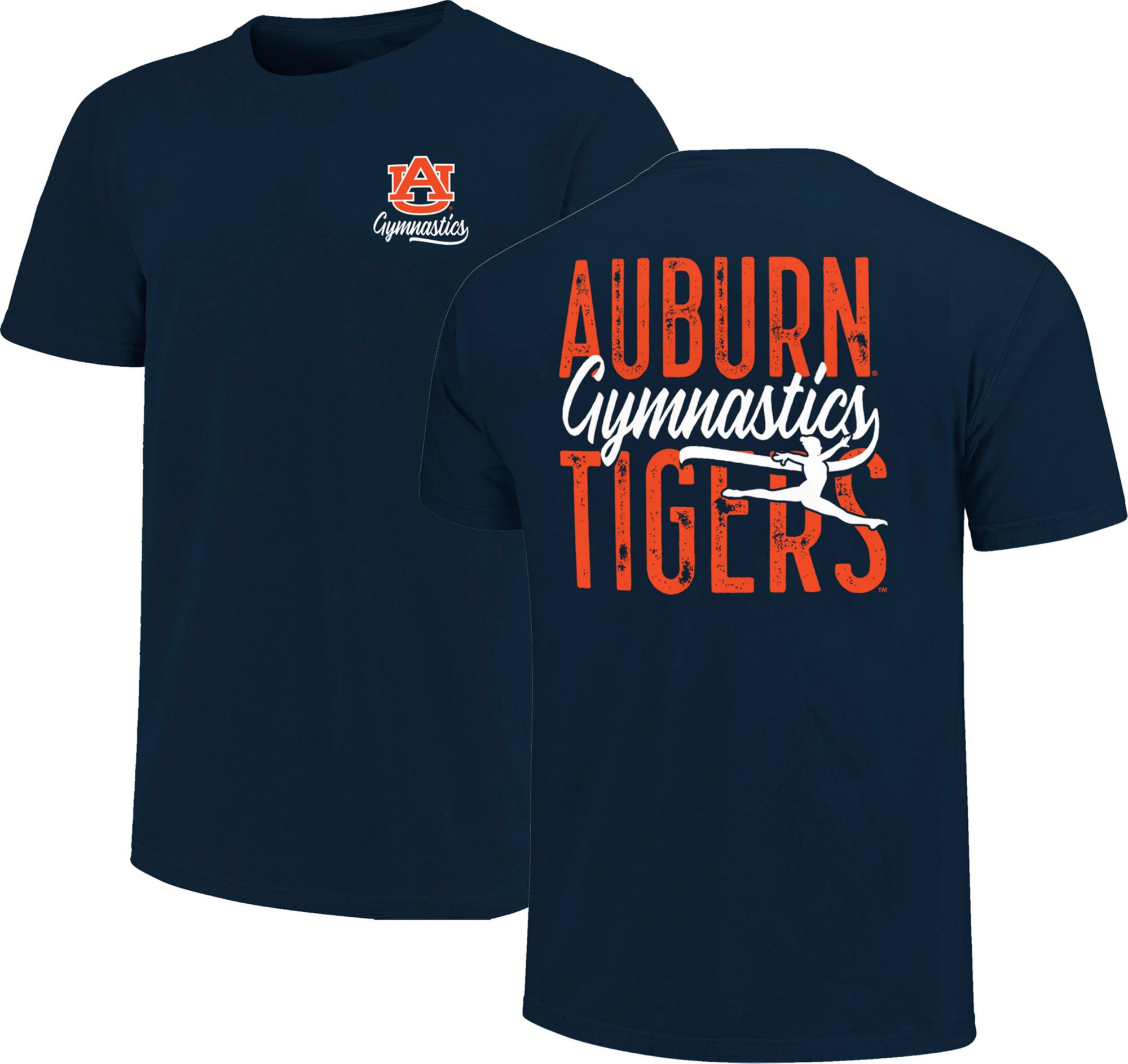 Image One Adult Auburn Tigers Script Gymnastics Navy T-Shirt product image