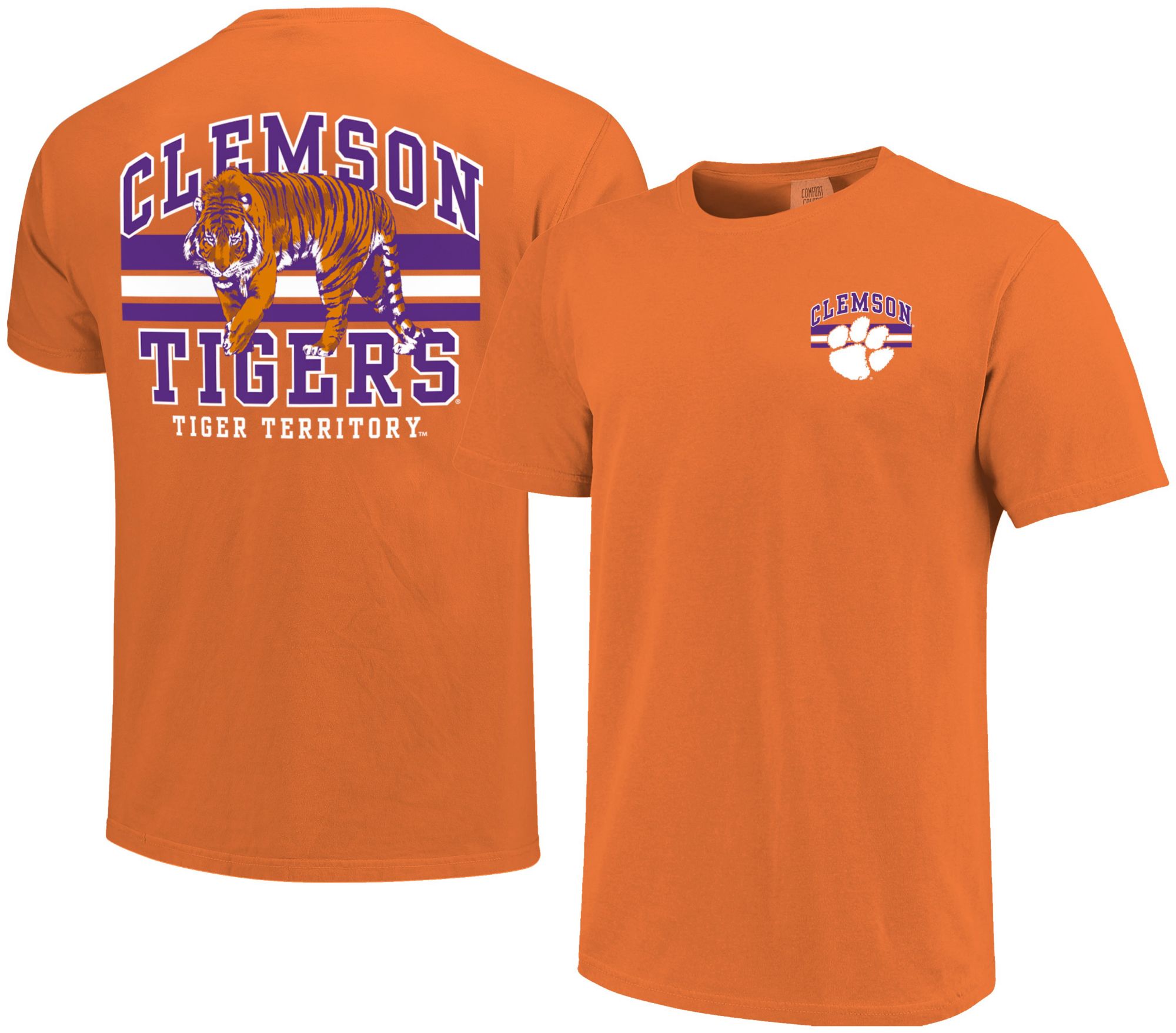 Image One Men's Clemson Tigers Burnt Orange Mascot Arched Short Sleeve T-Shirt product image