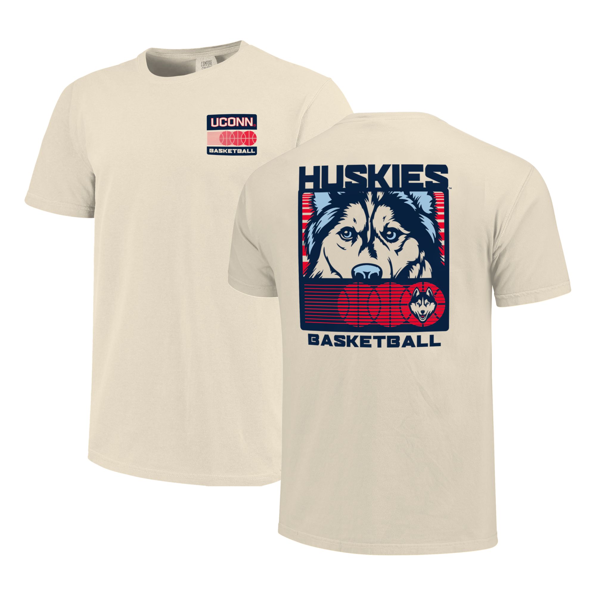 Image One Men's UConn Huskies Ivory Mascot Basketball T-Shirt product image