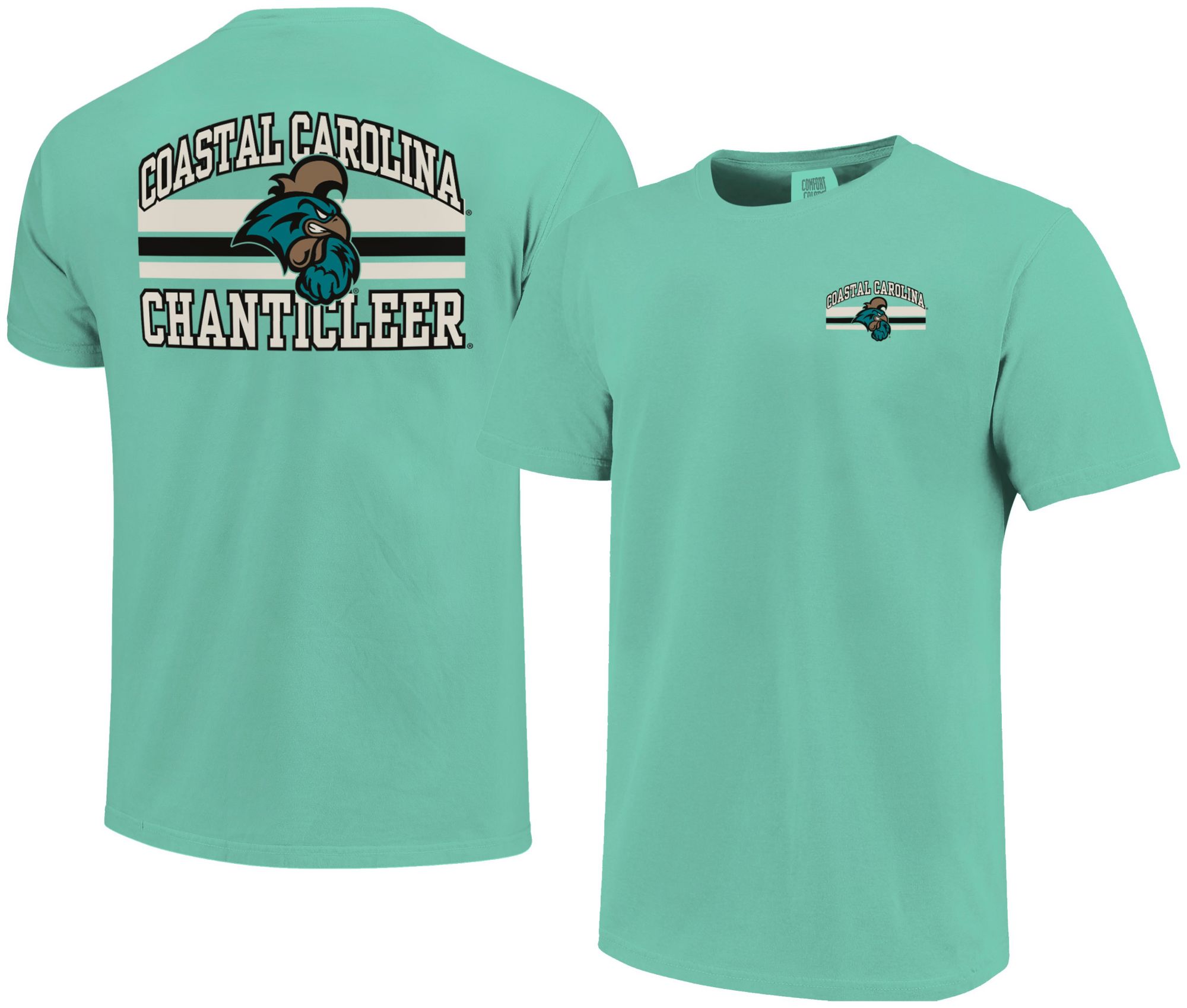 Image One Men's Coastal Carolina Chanticleers Chalky Mint Mascot Arched Short Sleeve T-Shirt product image