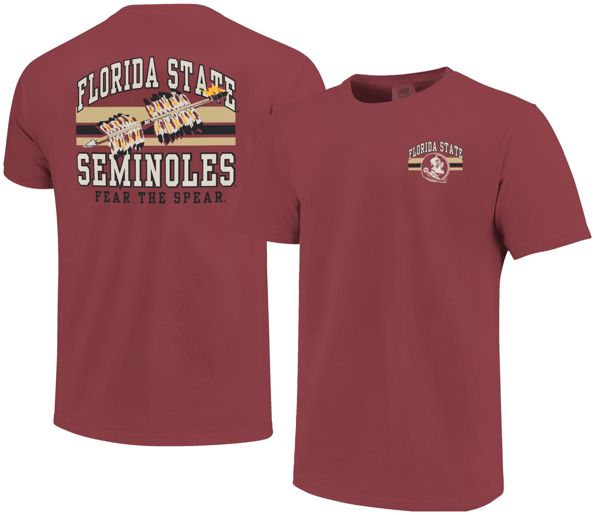 Image One Men's Florida State Seminoles Brick Mascot Arched Short Sleeve T-Shirt product image