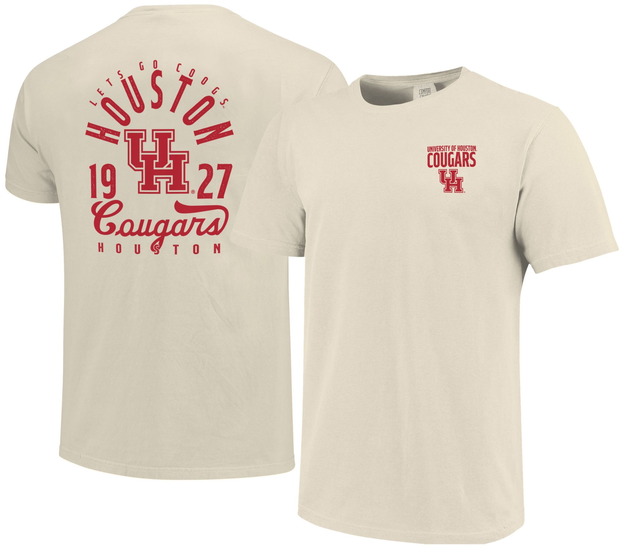 Image One Men's Houston Cougars Ivory Mascot T-Shirt product image