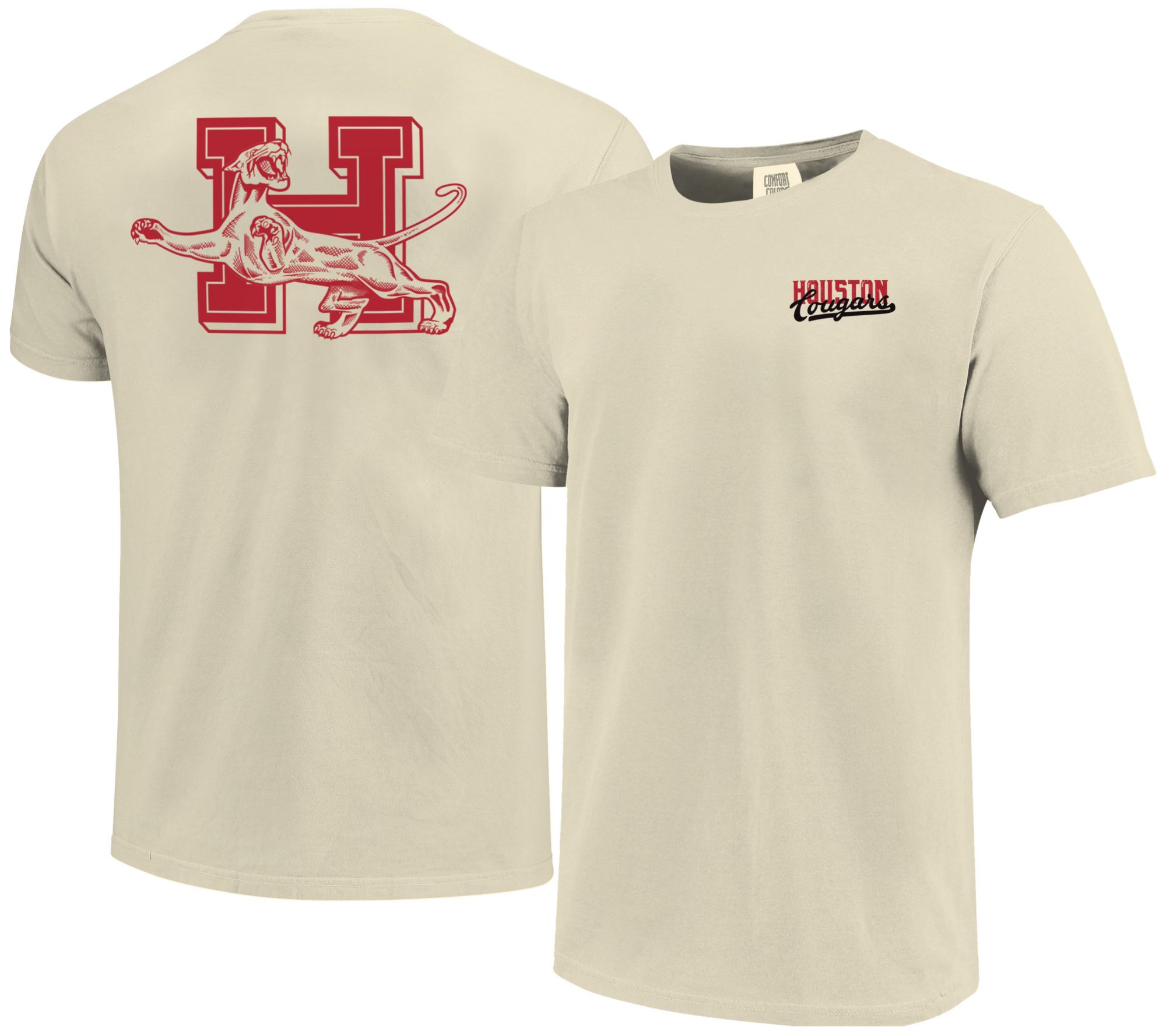 Image One Men's Houston Cougars Ivory Vintage T-Shirt product image