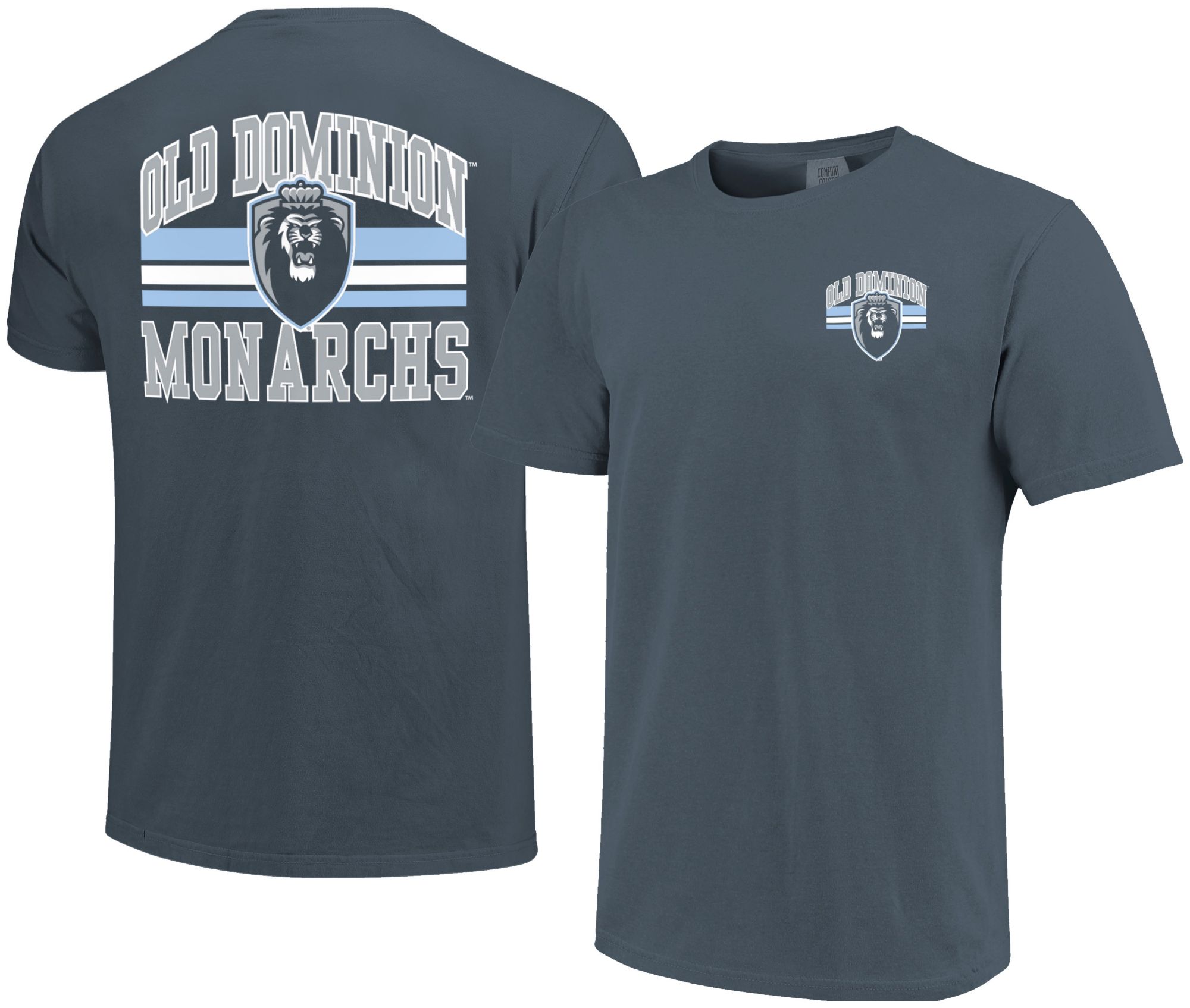 Image One Men's Old Dominion Monarchs Denim Mascot Arched Short Sleeve T-Shirt product image