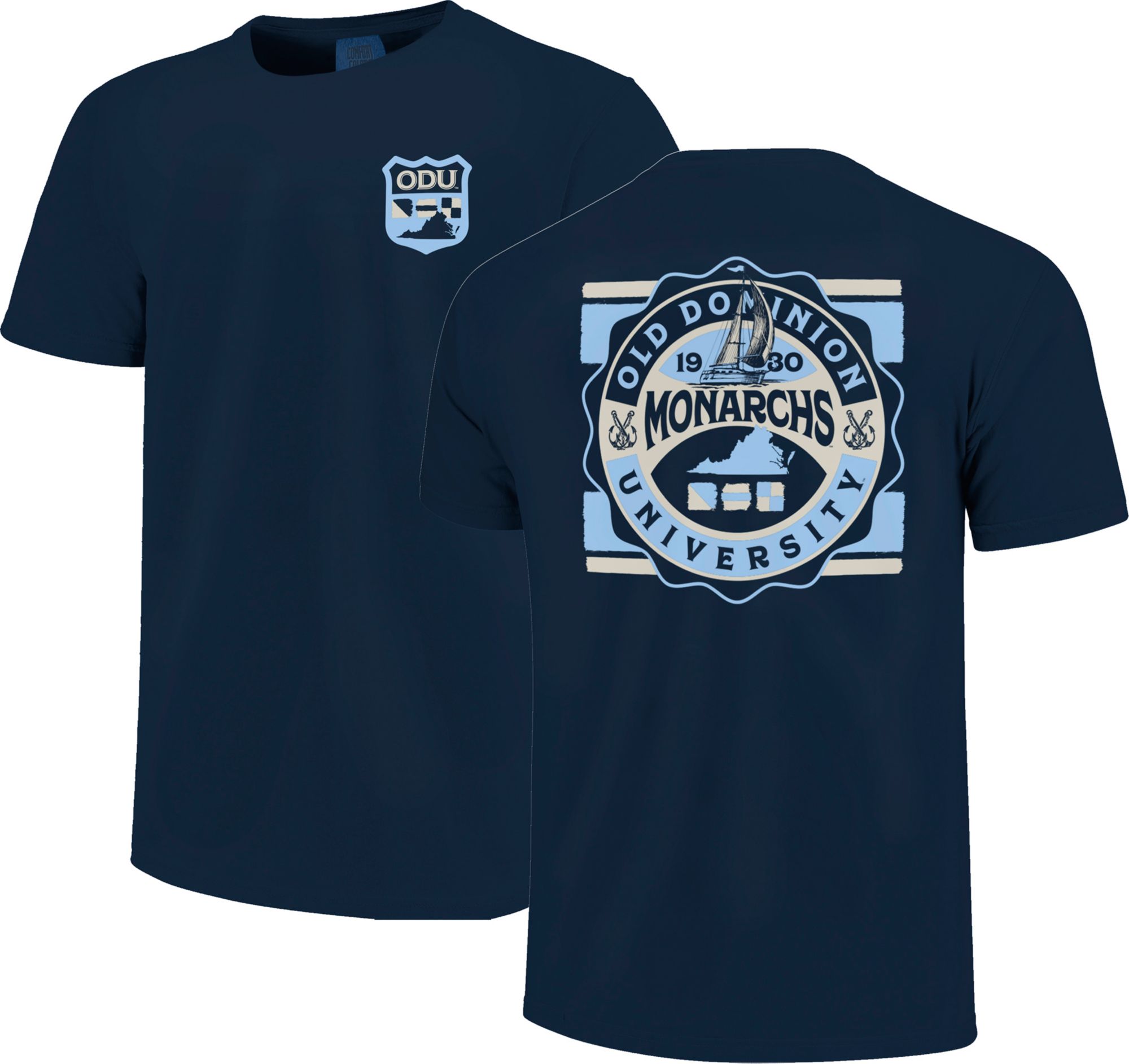 Image One Men's Old Dominion Monarchs Navy Nautical Badge T-Shirt product image