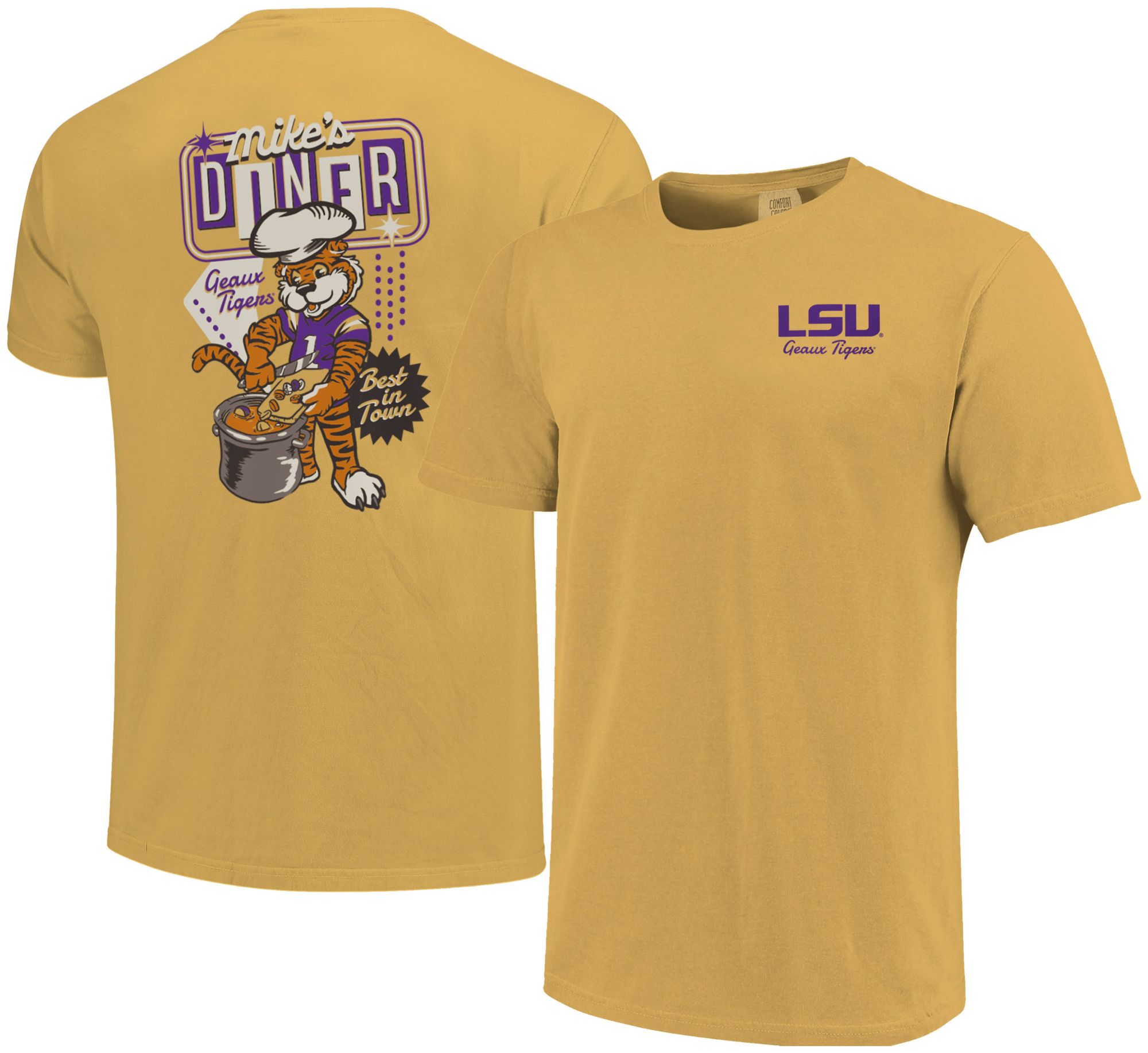 Image One Men's LSU Tigers Mustard Mike's Diner Short Sleeve T-Shirt product image