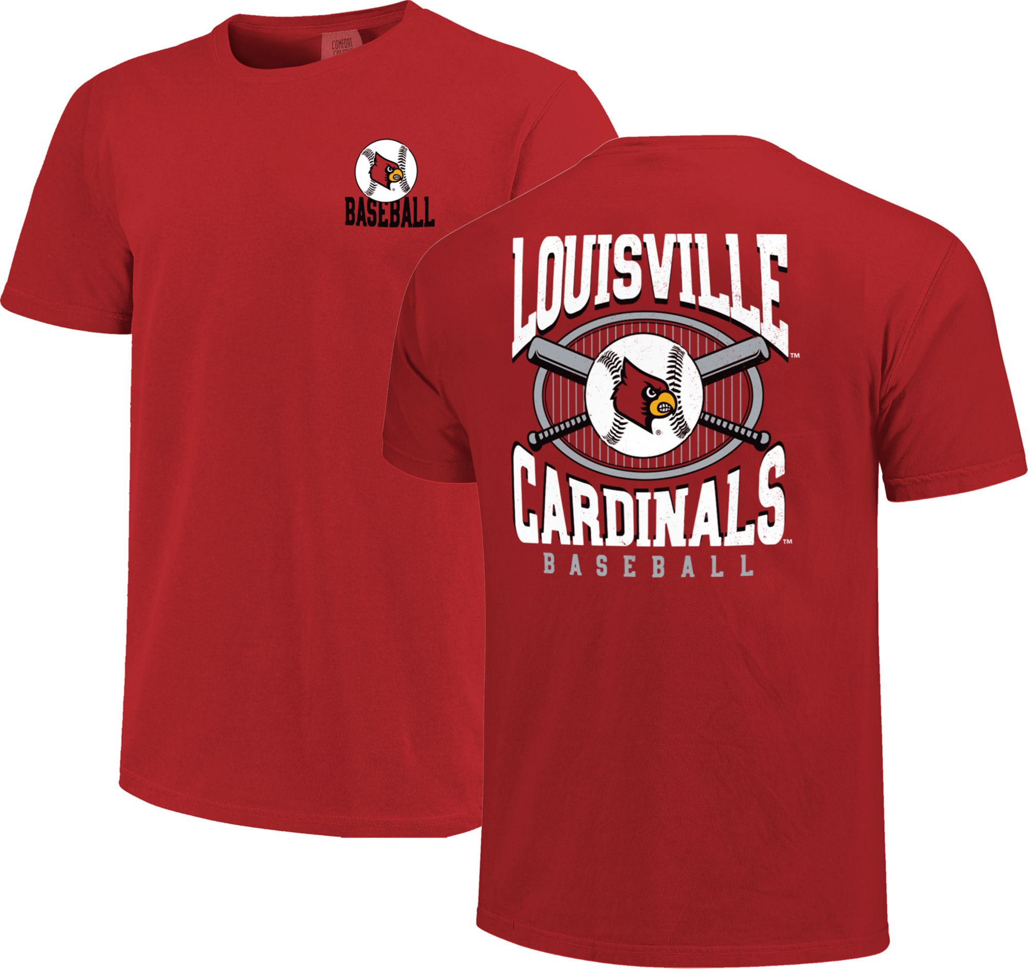 Image One Men's Louisville Cardinals Red Baseball T-Shirt product image