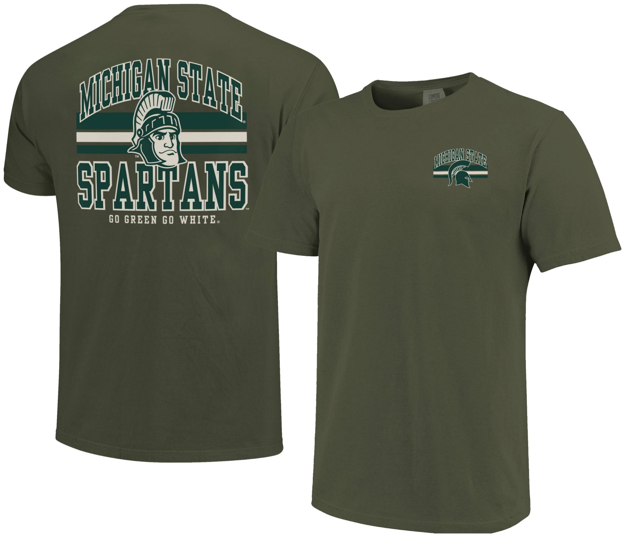 Image One Men's Michigan State Spartans Hemp Mascot Arched Short Sleeve T-Shirt product image