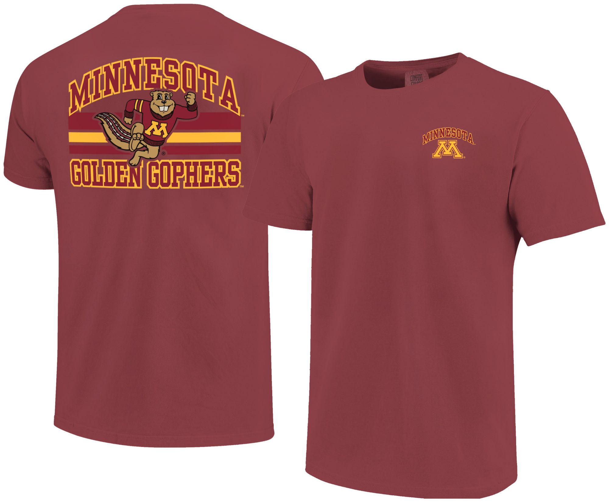 Image One Men's Minnesota Golden Gophers Brick Mascot Arched Short Sleeve T-Shirt product image
