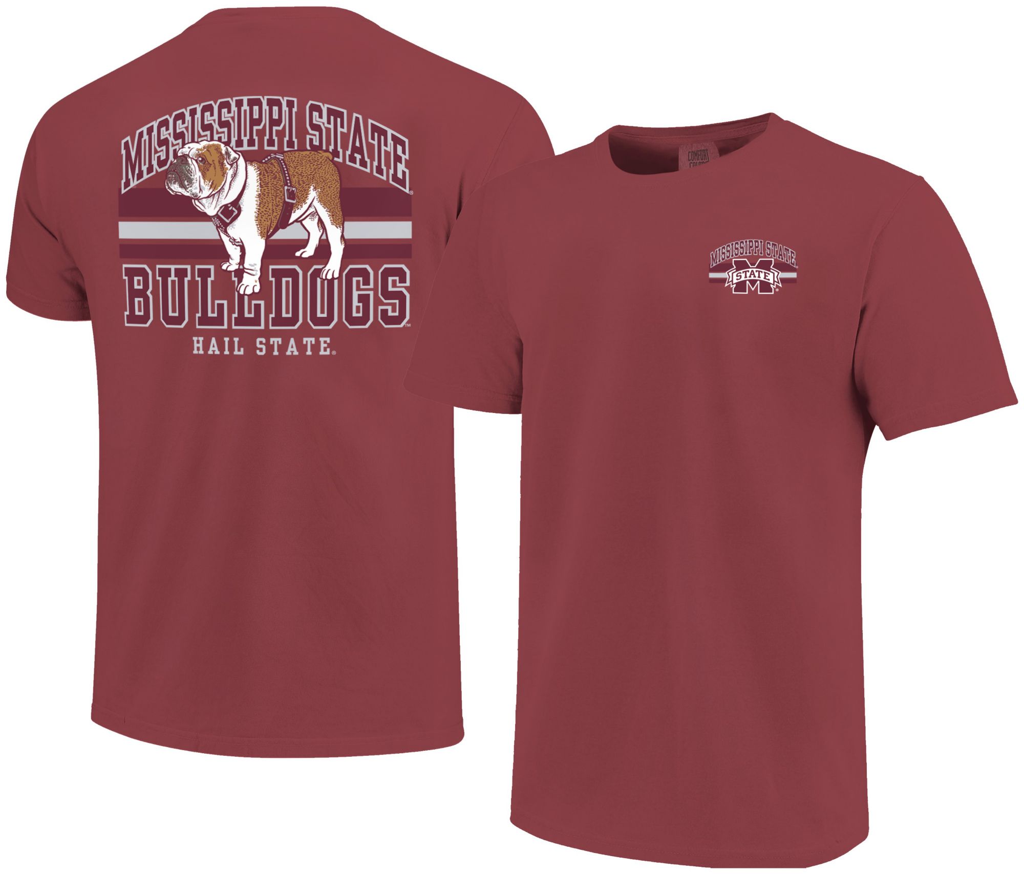 Image One Men's Mississippi State Bulldogs Brick Mascot Arched Short Sleeve T-Shirt product image