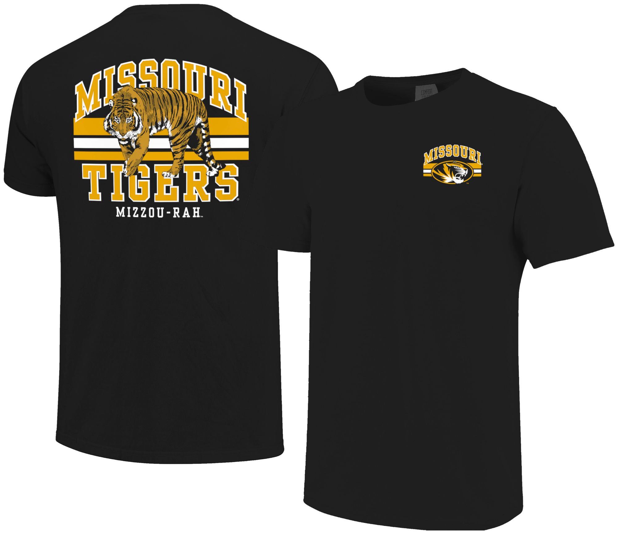 Image One Men's Missouri Tigers Black Mascot Arched Short Sleeve T-Shirt product image