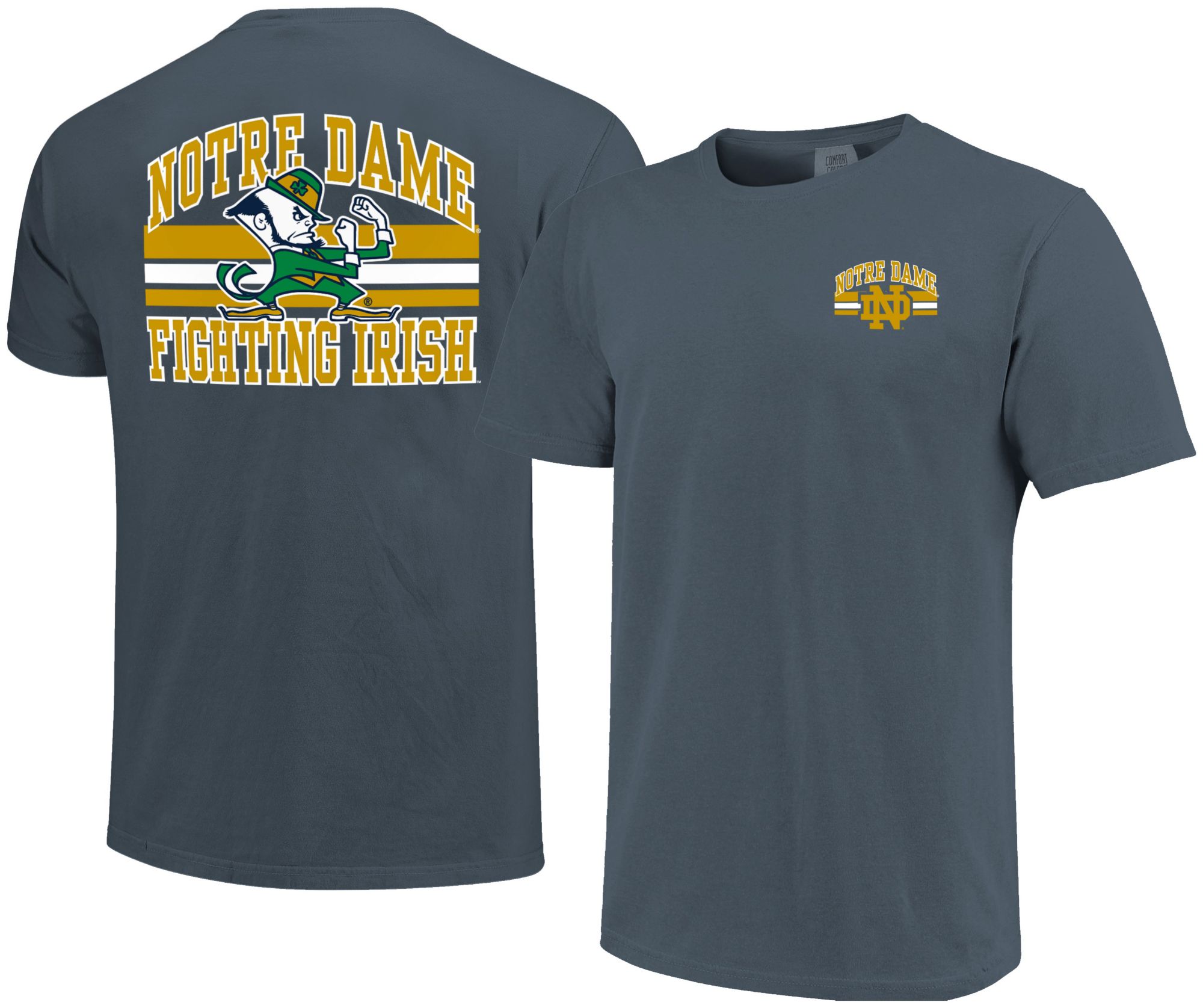 Image One Men's Notre Dame Fighting Irish Denim Mascot Arched Short Sleeve T-Shirt product image