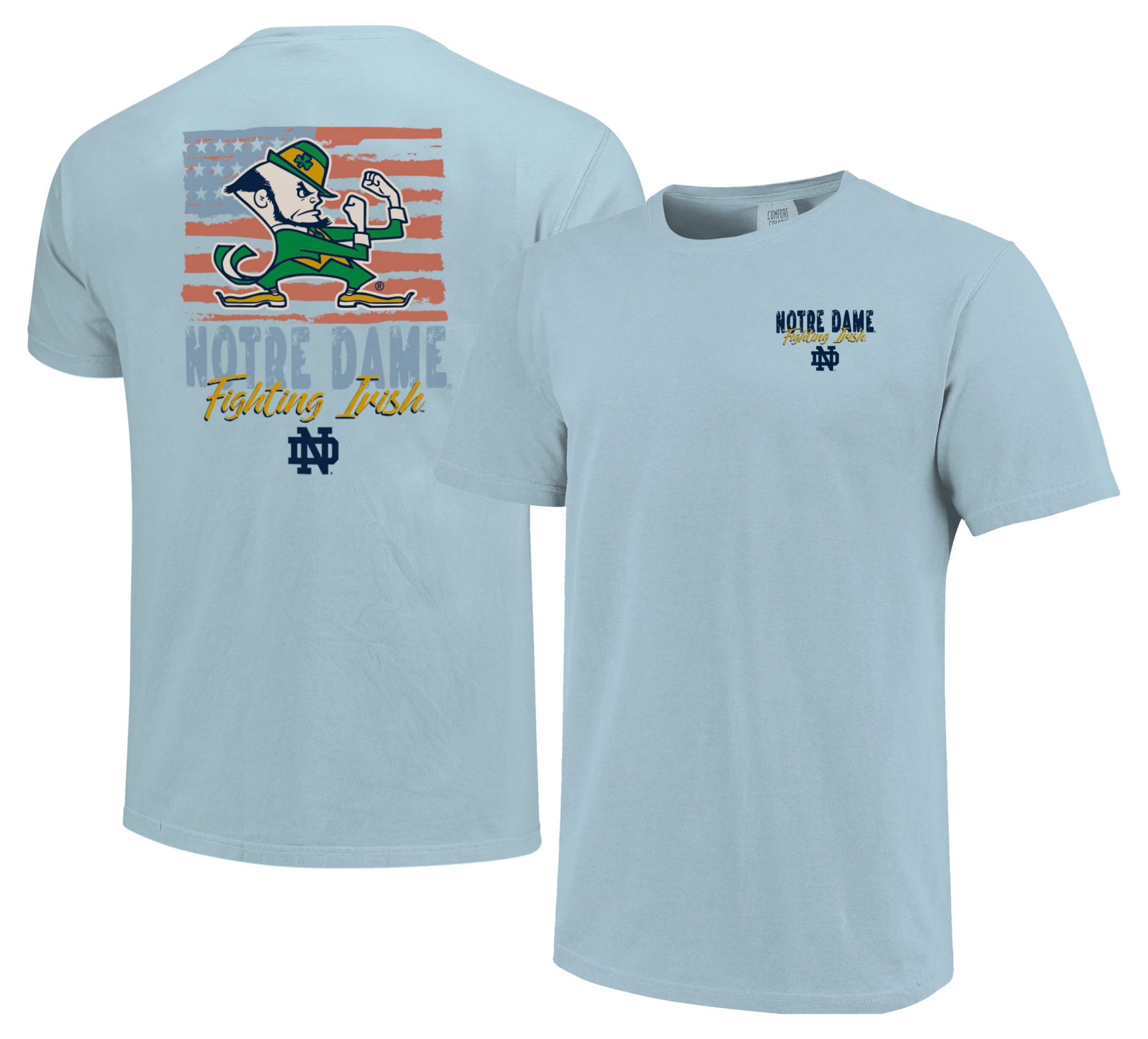 Image One Adult Notre Dame Fighting Irish Americana Light Blue T-Shirt product image