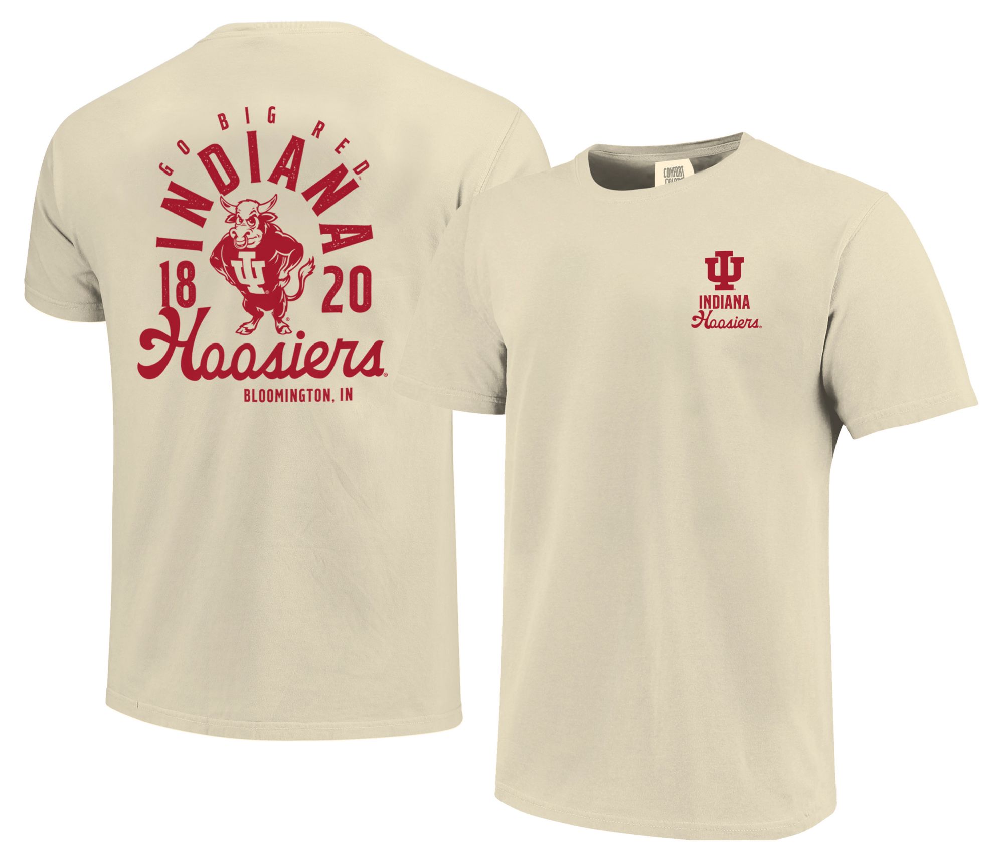 Image One Men's Indiana Hoosiers Ivory Vintage Mascot T-Shirt product image