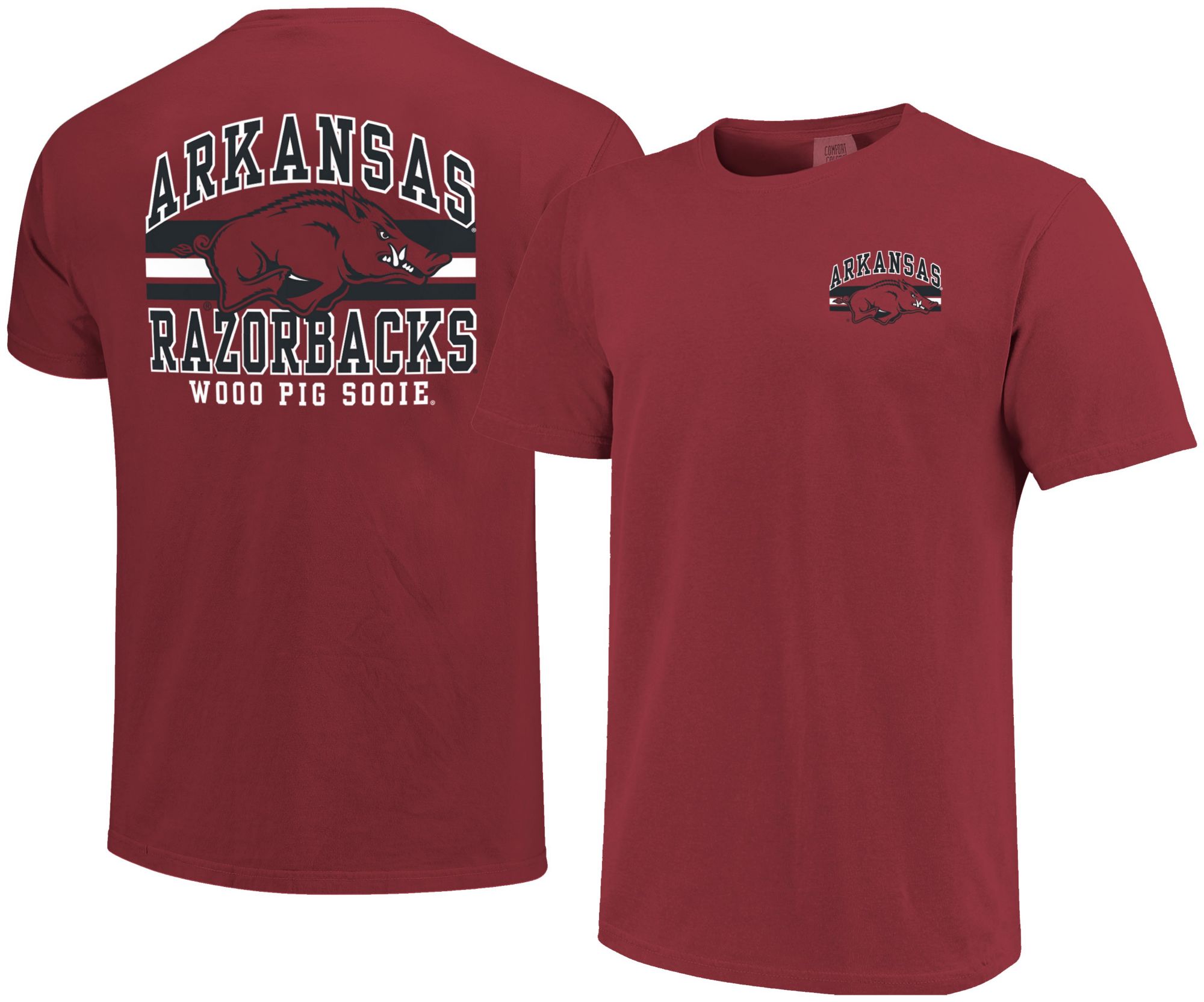 Image One Men's Arkansas Razorbacks Chili Mascot Arched Short Sleeve T-Shirt product image