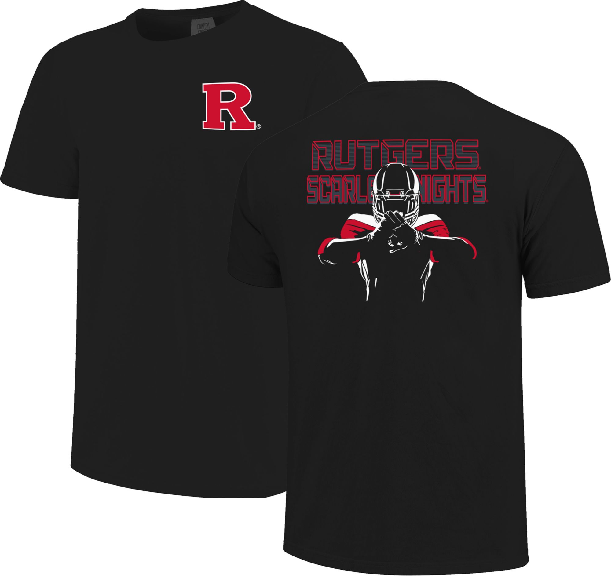 Image One Men's Rutgers Scarlet Knights Black Black Out Shadow T-Shirt product image