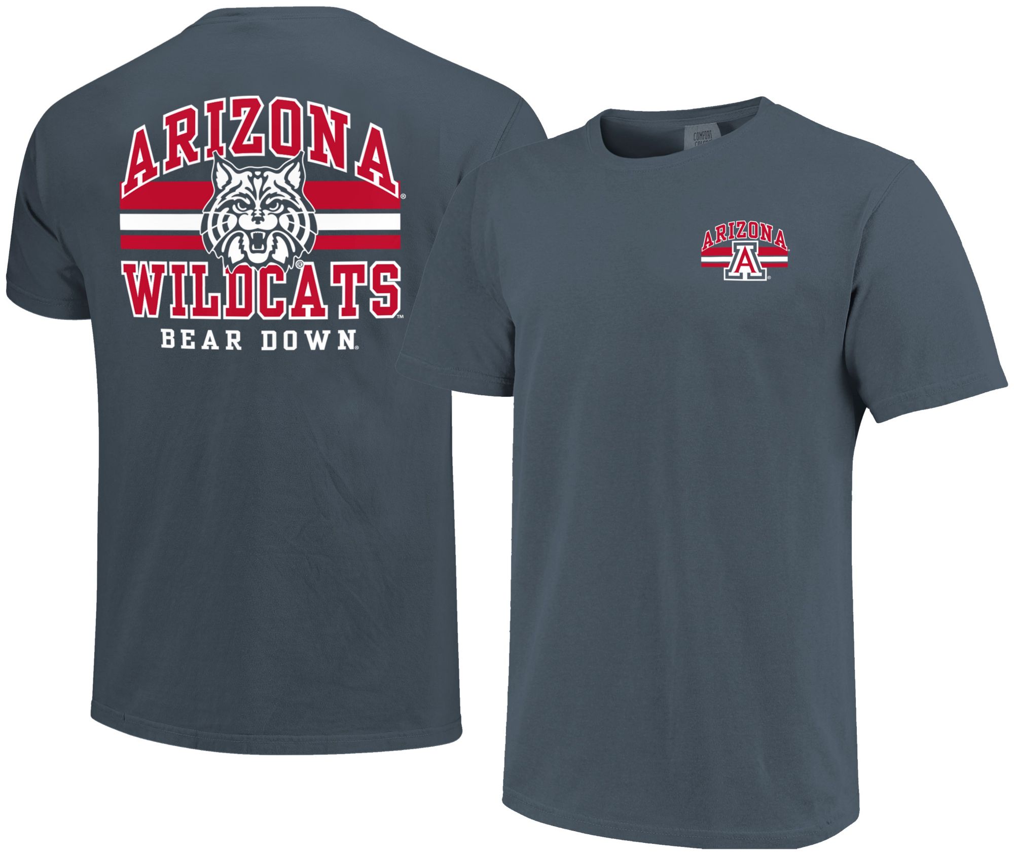 Image One Men's Arizona Wildcats Denim Mascot Arched Short Sleeve T-Shirt product image