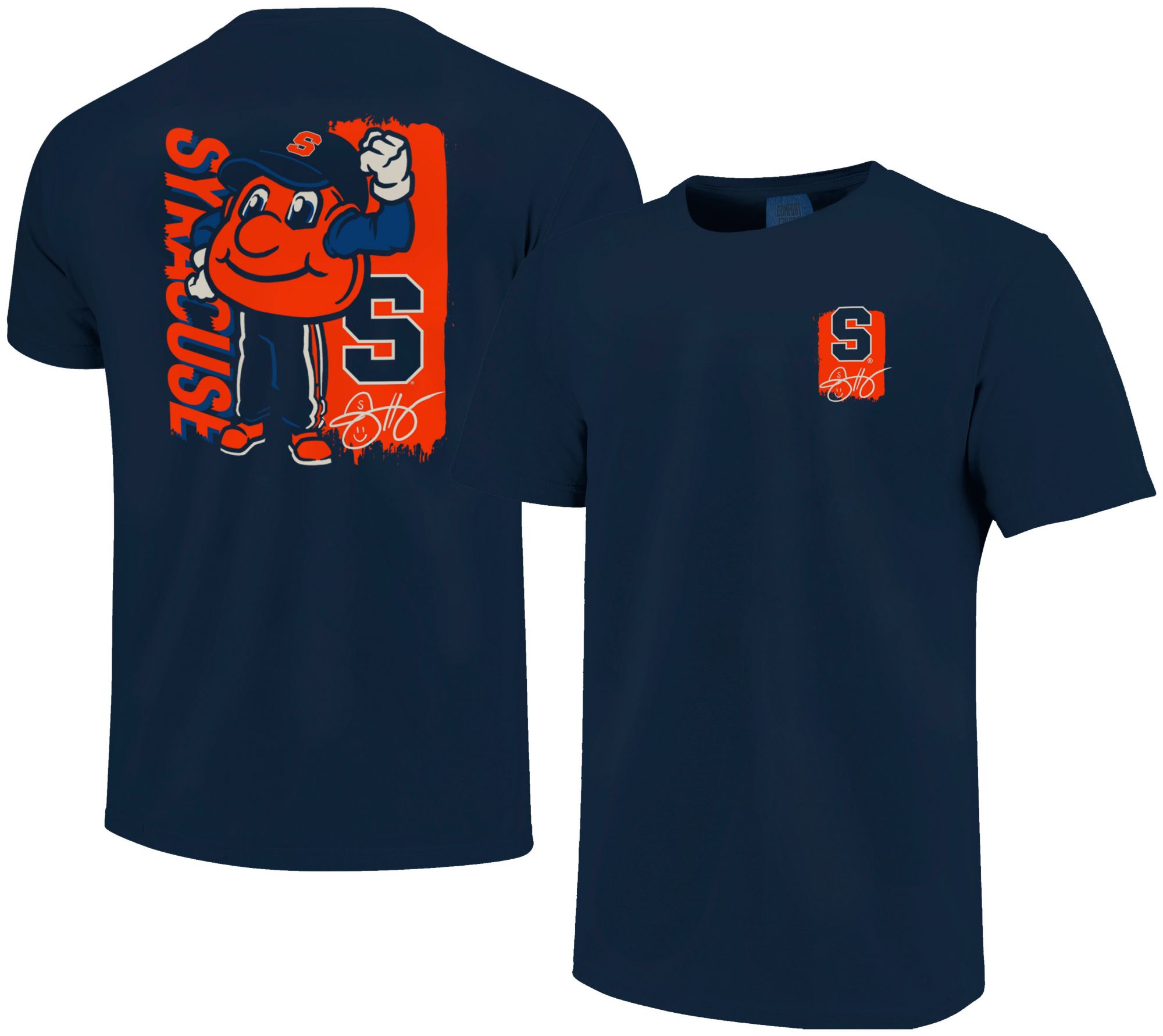 Image One Men's Syracuse Orange Navy Mascot Poster Pose Short Sleeve T-Shirt product image