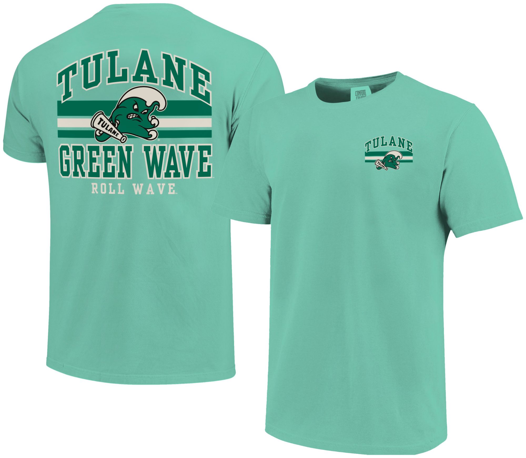Image One Men's Tulane Green Wave Chalky Mint Mascot Arched Short Sleeve T-Shirt product image