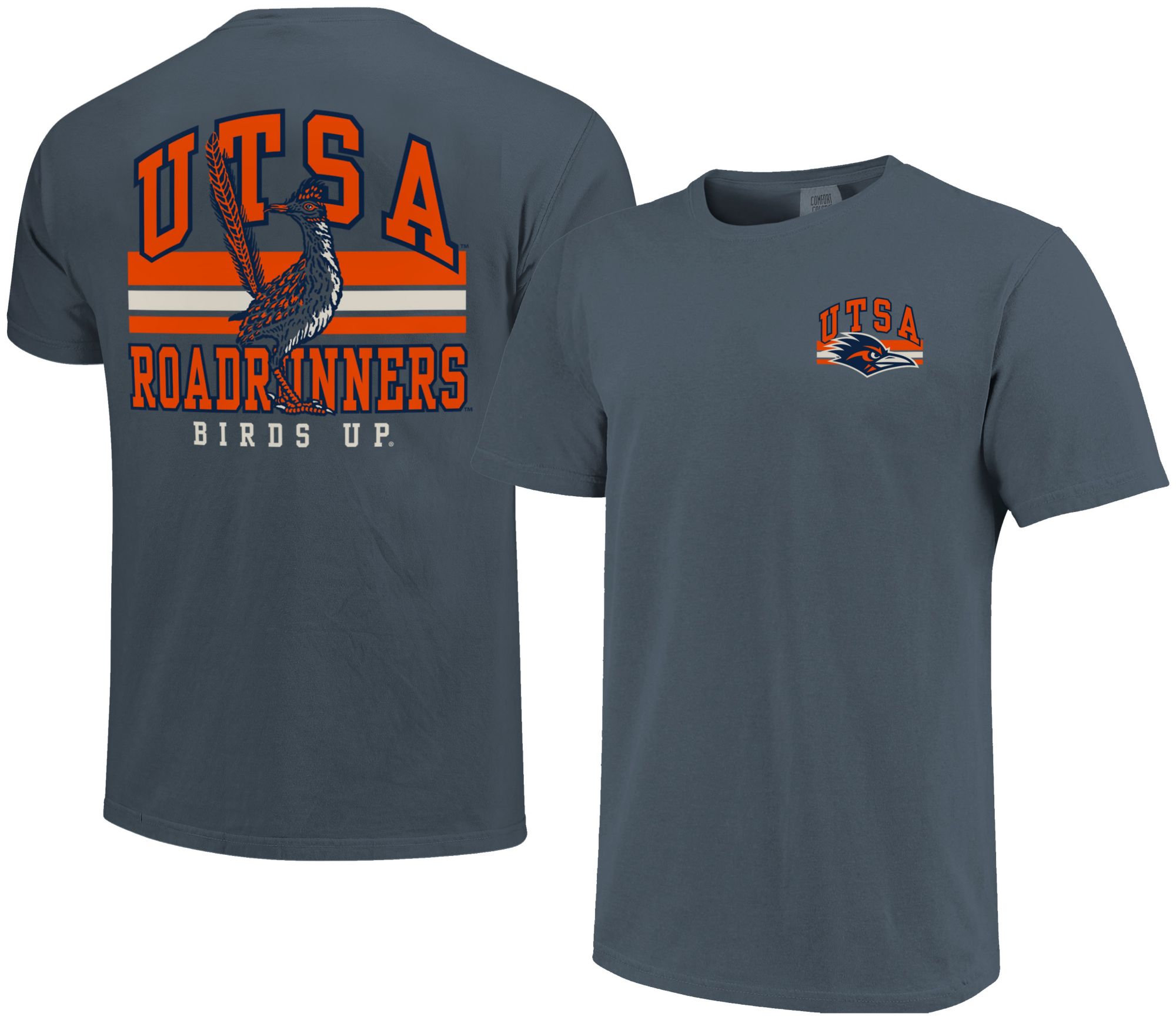 Image One Men's UT San Antonio Roadrunners Denim Mascot Arched Short Sleeve T-Shirt product image