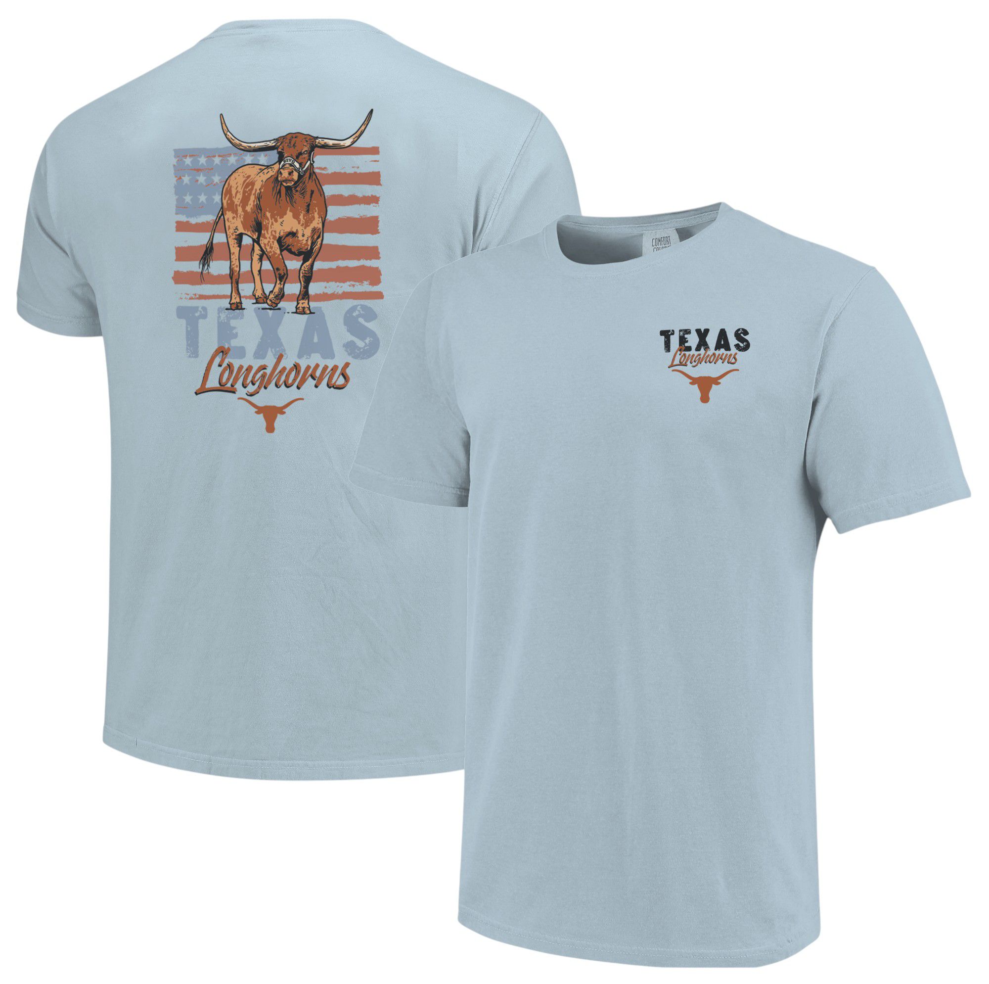 Image One Adult Texas Longhorns Americana Light Blue T-Shirt product image