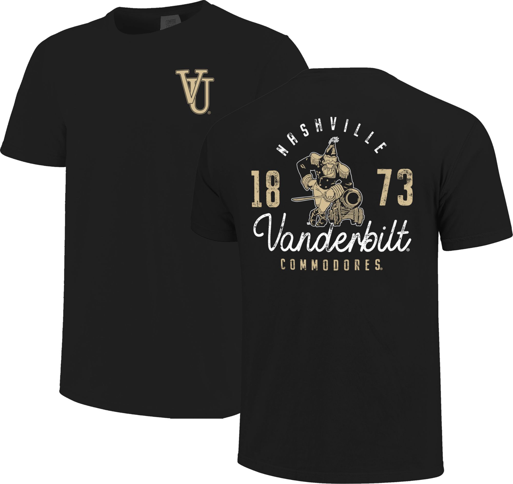 Image One Men's Vanderbilt Commodores Black Distressed T-Shirt product image