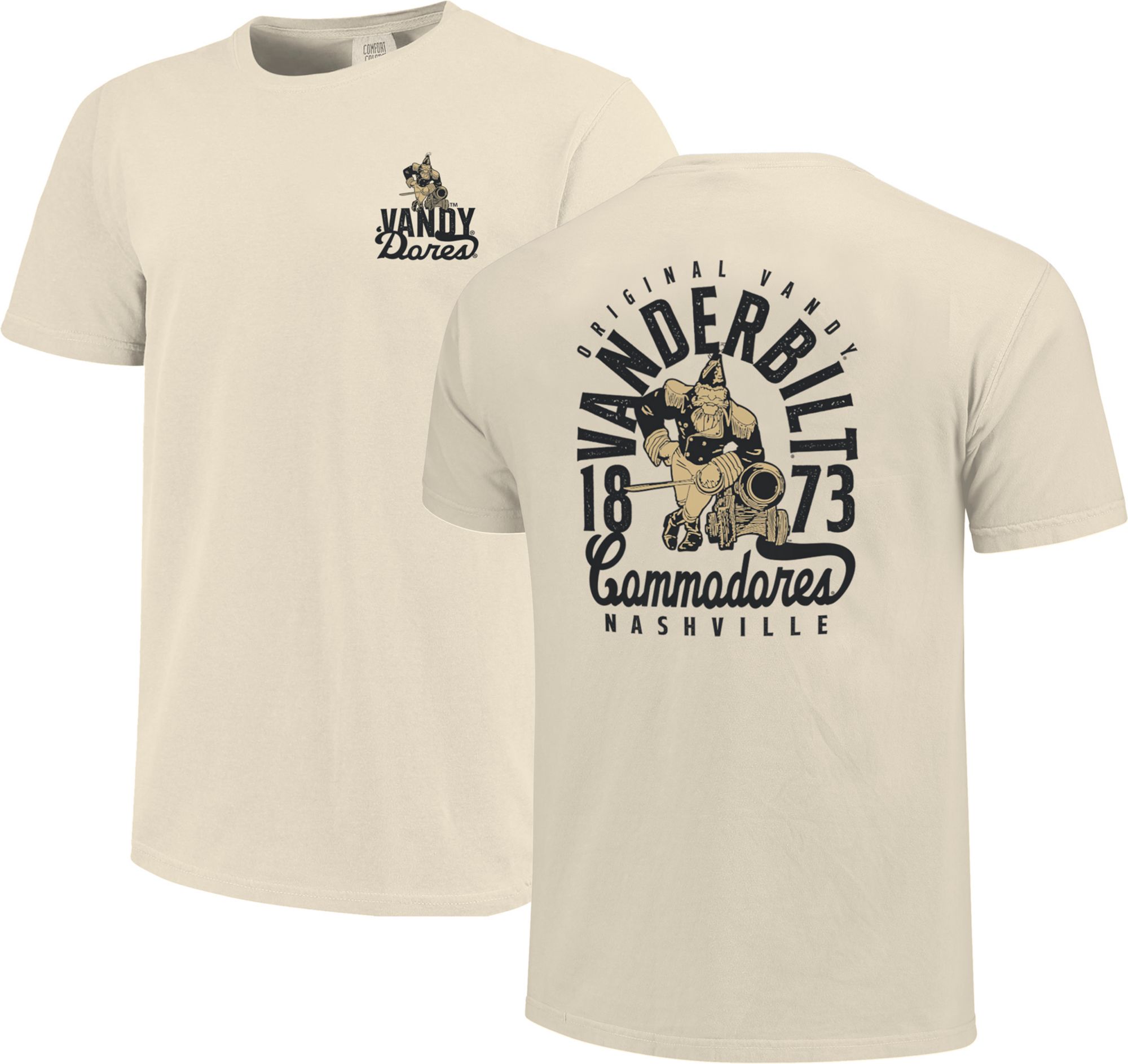 Image One Men's Vanderbilt Commodores Ivory Vintage Mascot Overlay T-Shirt product image
