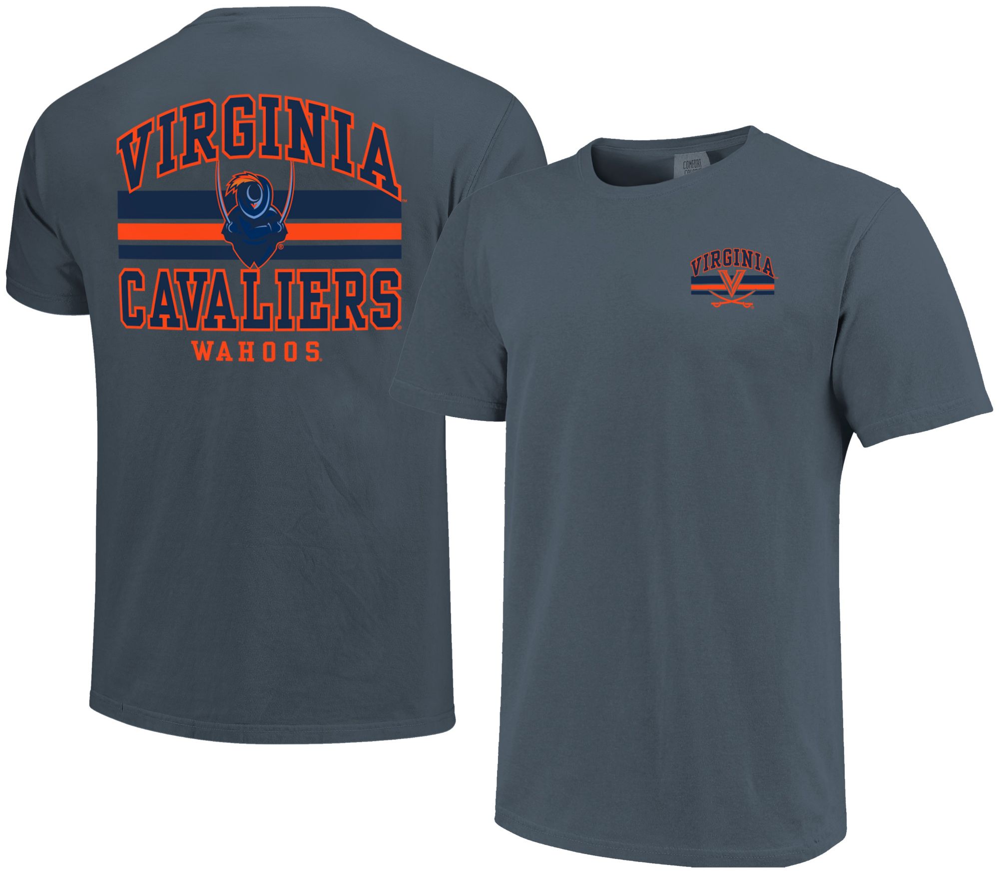 Image One Men's Virginia Cavaliers Denim Mascot Arched Short Sleeve T-Shirt product image