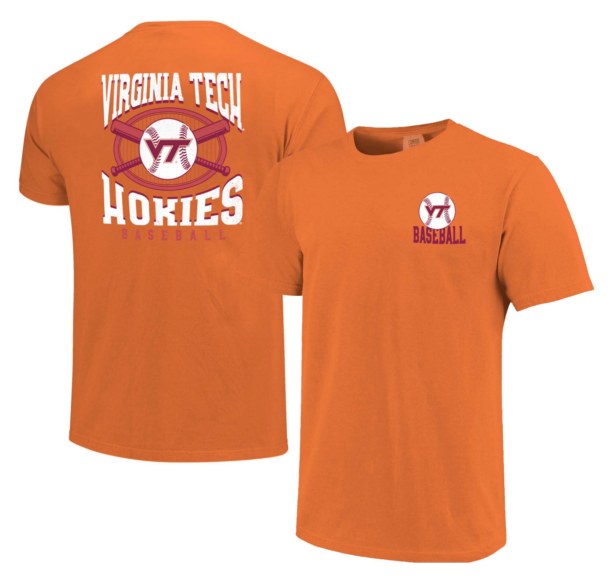 Image One Men's Virginia Tech Hokies Orange Baseball Pin T-Shirt product image