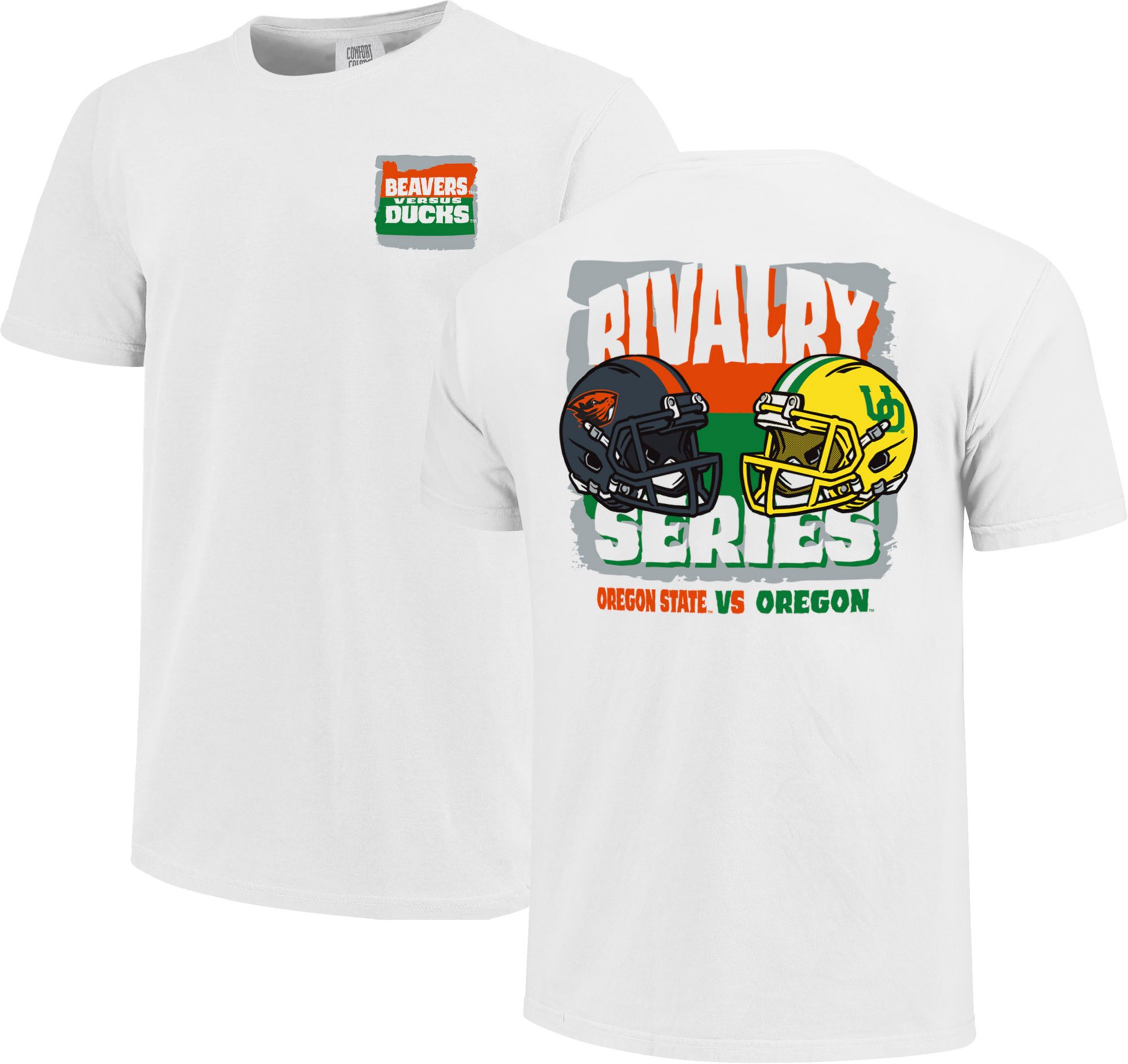 Image One Men's NCAA White State War Rivalry Helmet T-Shirt product image