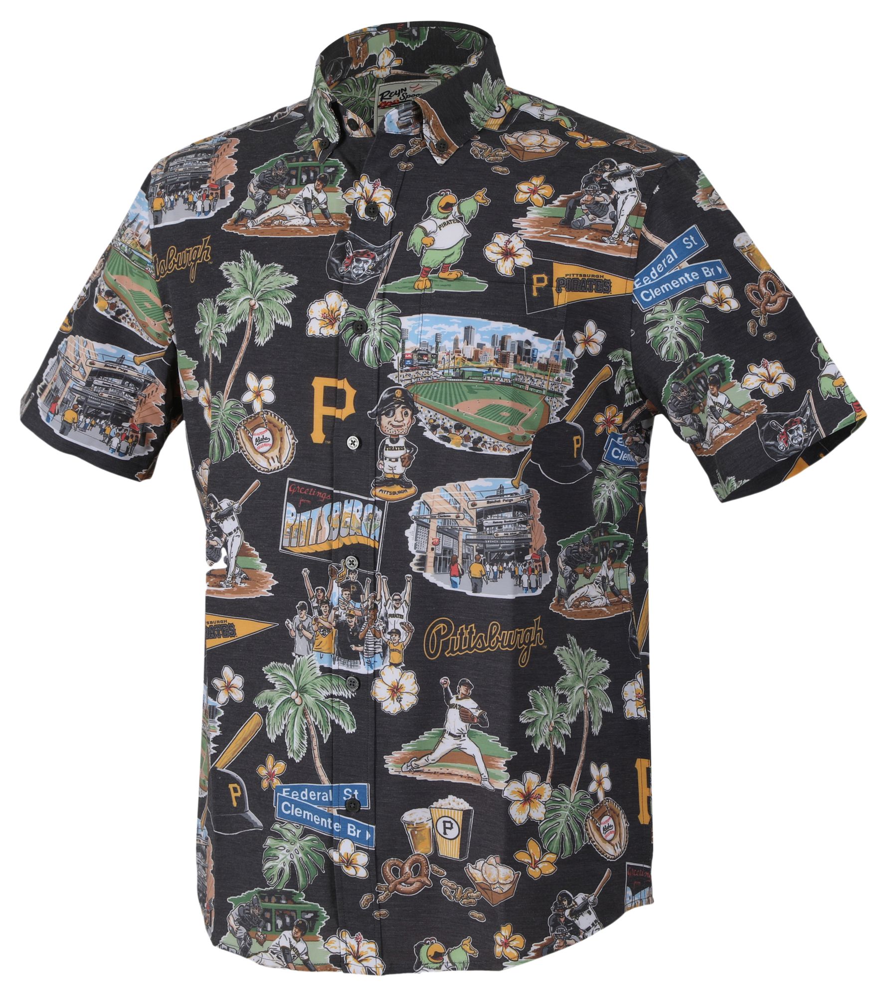 Reyn Spooner Men's Pittsburgh Pirates Black Scenic Button-Down Shirt product image