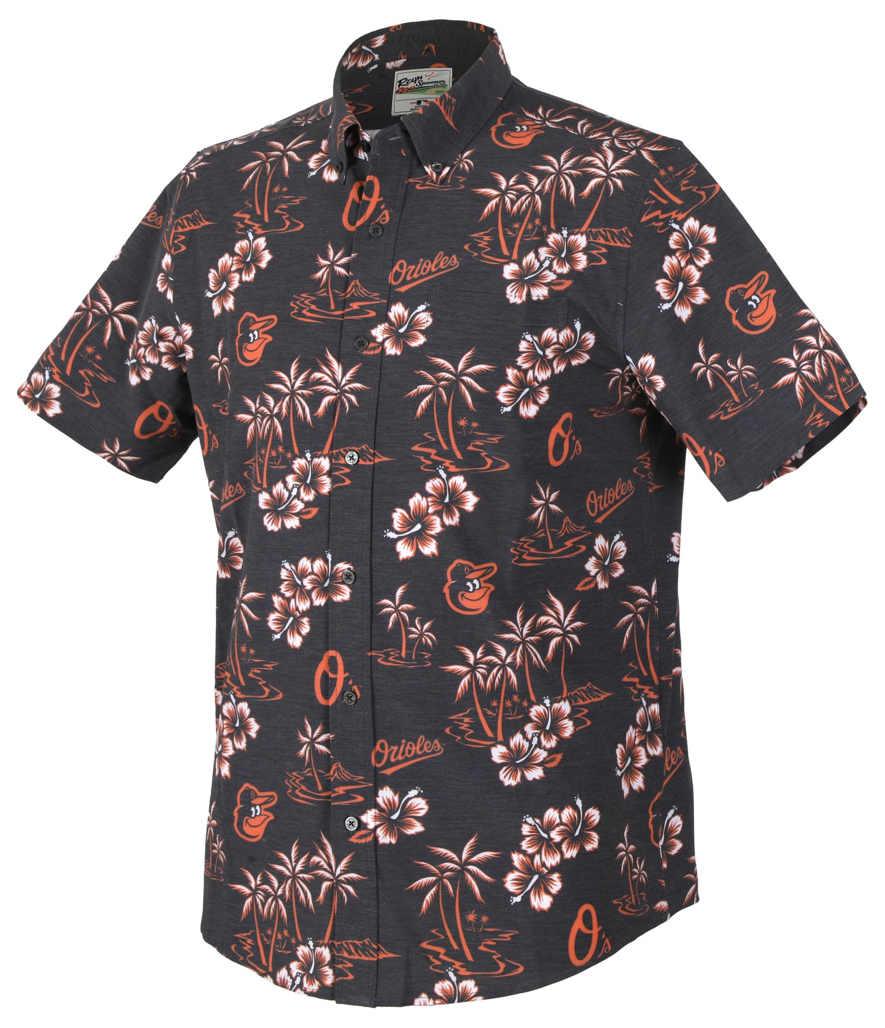 Reyn Spooner Men's Baltimore Orioles Black Kekai Button-Down Shirt product image