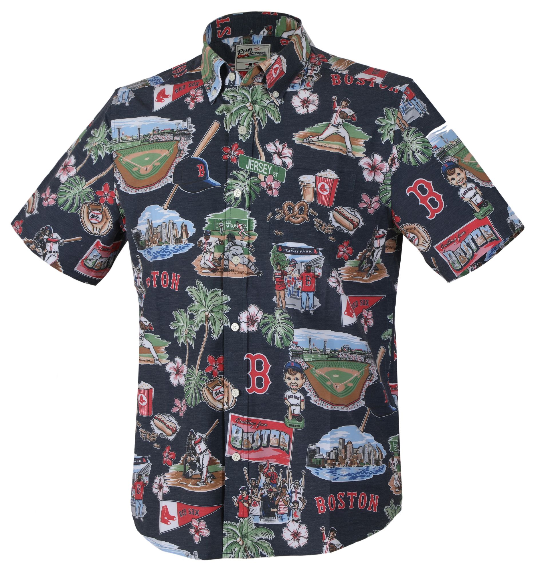 Reyn Spooner Men's Boston Red Sox Navy Scenic Button-Down Shirt product image