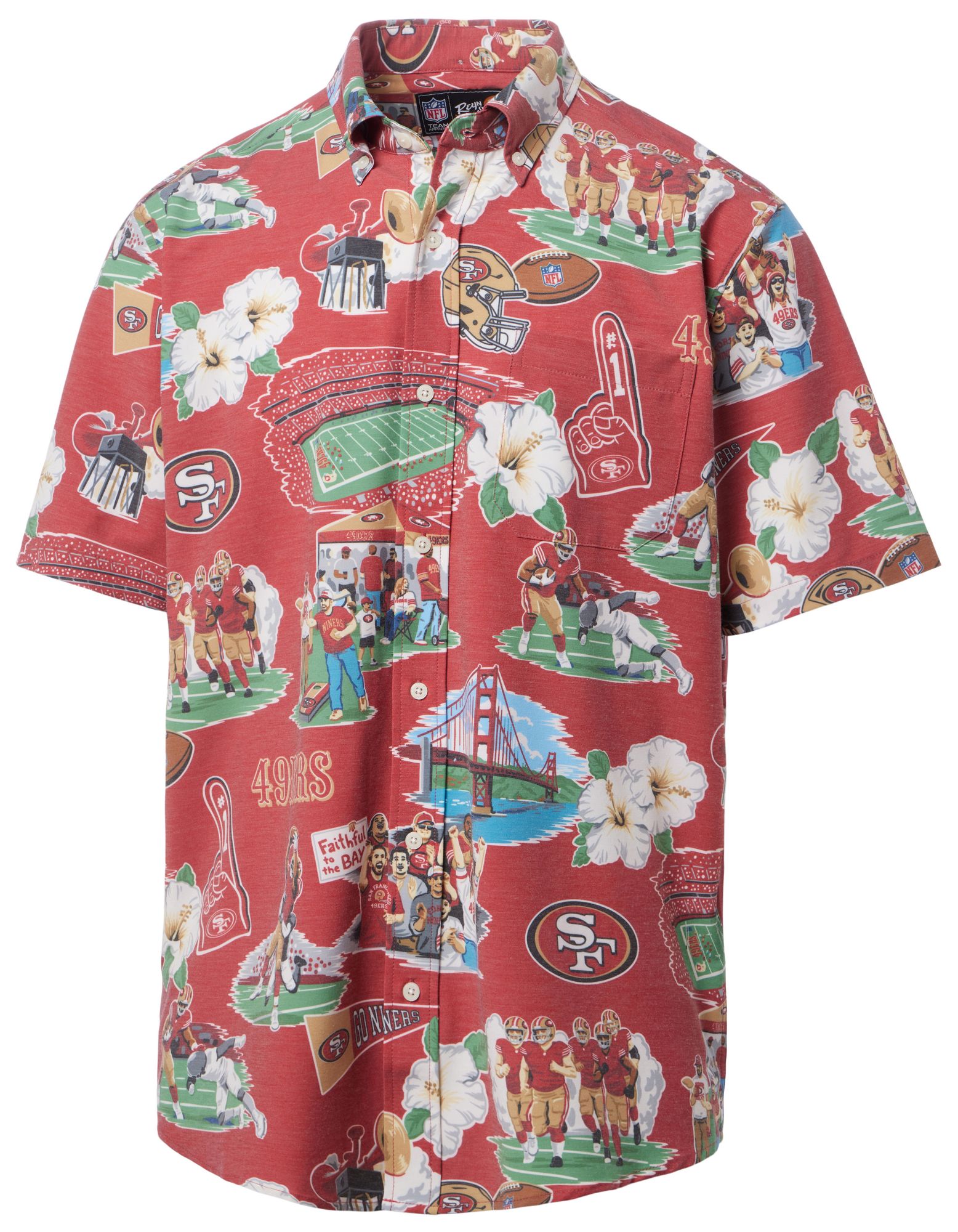 Reyn Spooner Men's San Francisco 49ers Scenic Red Button Down Shirt product image