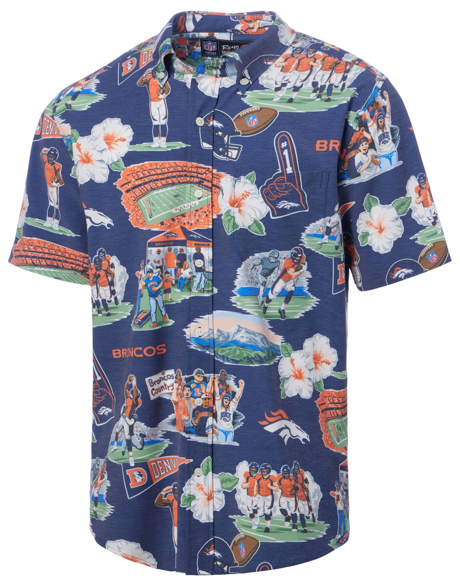 Reyn Spooner Men's Denver Broncos Scenic Navy Button Down Shirt product image