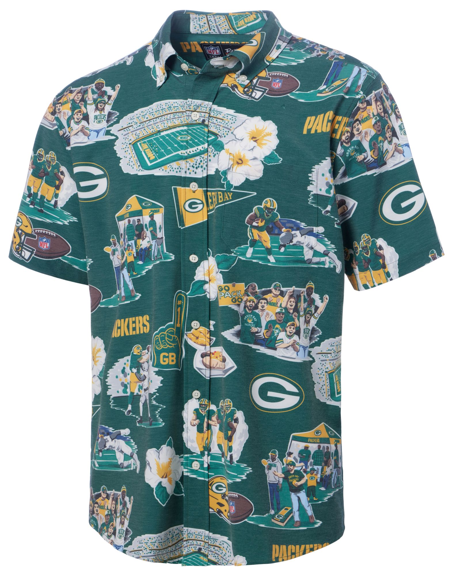 Reyn Spooner Men's Green Bay Packers Scenic Green Button Down Shirt product image