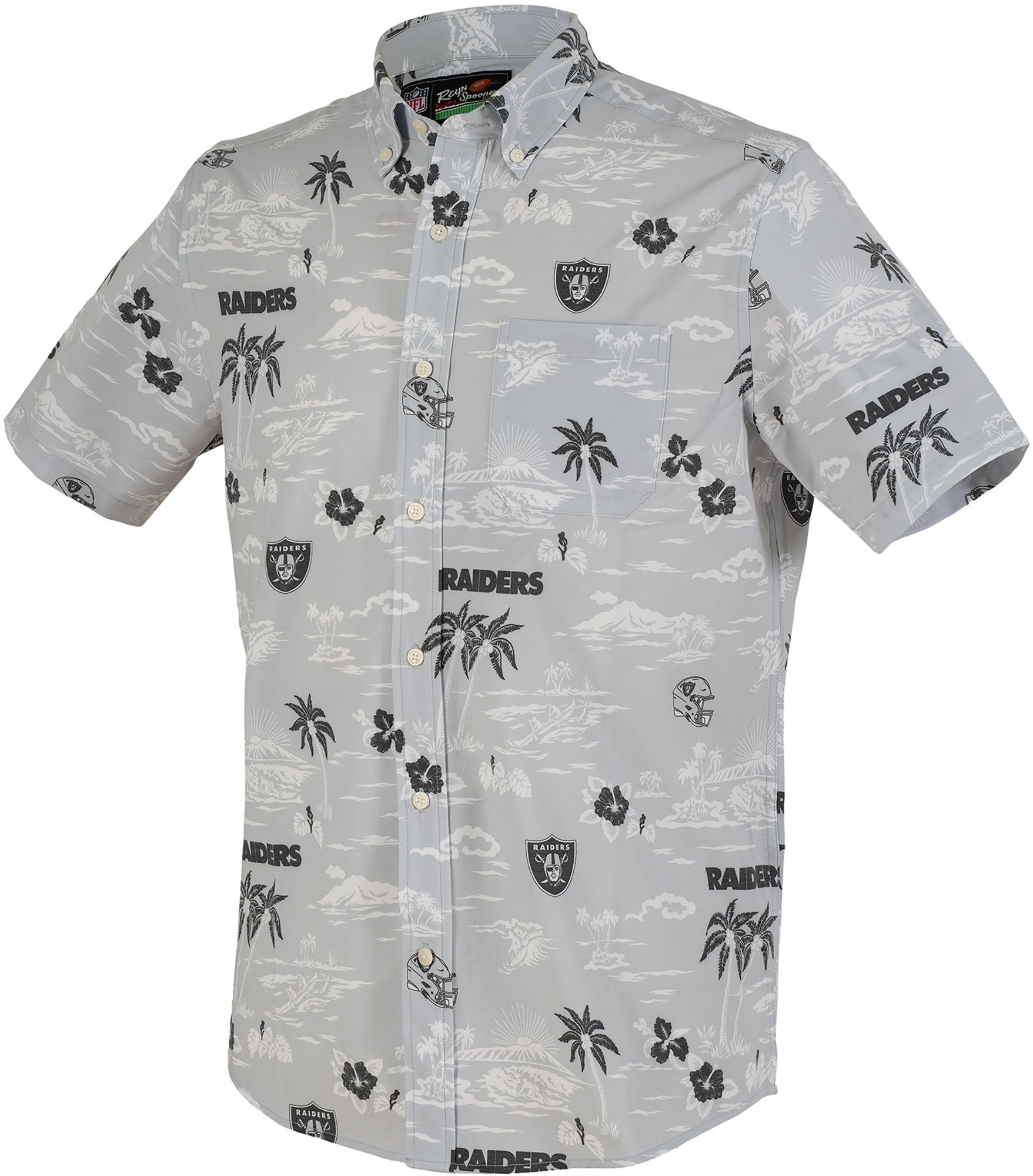 Reyn Spooner Men's Las Vegas Raiders Gameday Silver Button Down Shirt product image