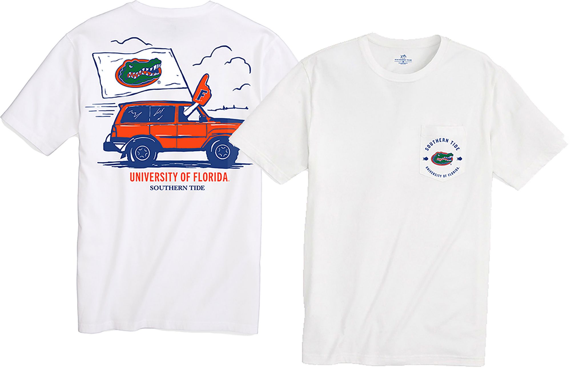 Southern Tide Men's Florida Gators White Foam Finger Short Sleeve T-Shirt product image
