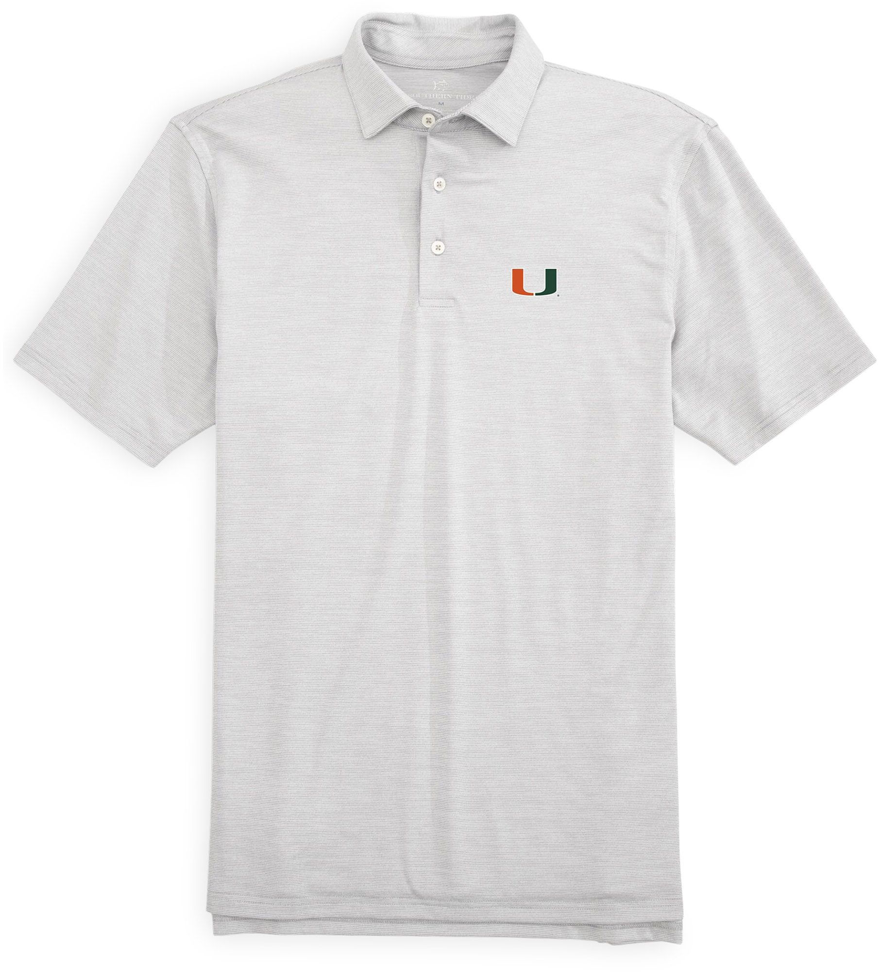 Southern Tide Men's Miami Hurricanes Grey brrr°-eeze Meadowbrook Polo product image