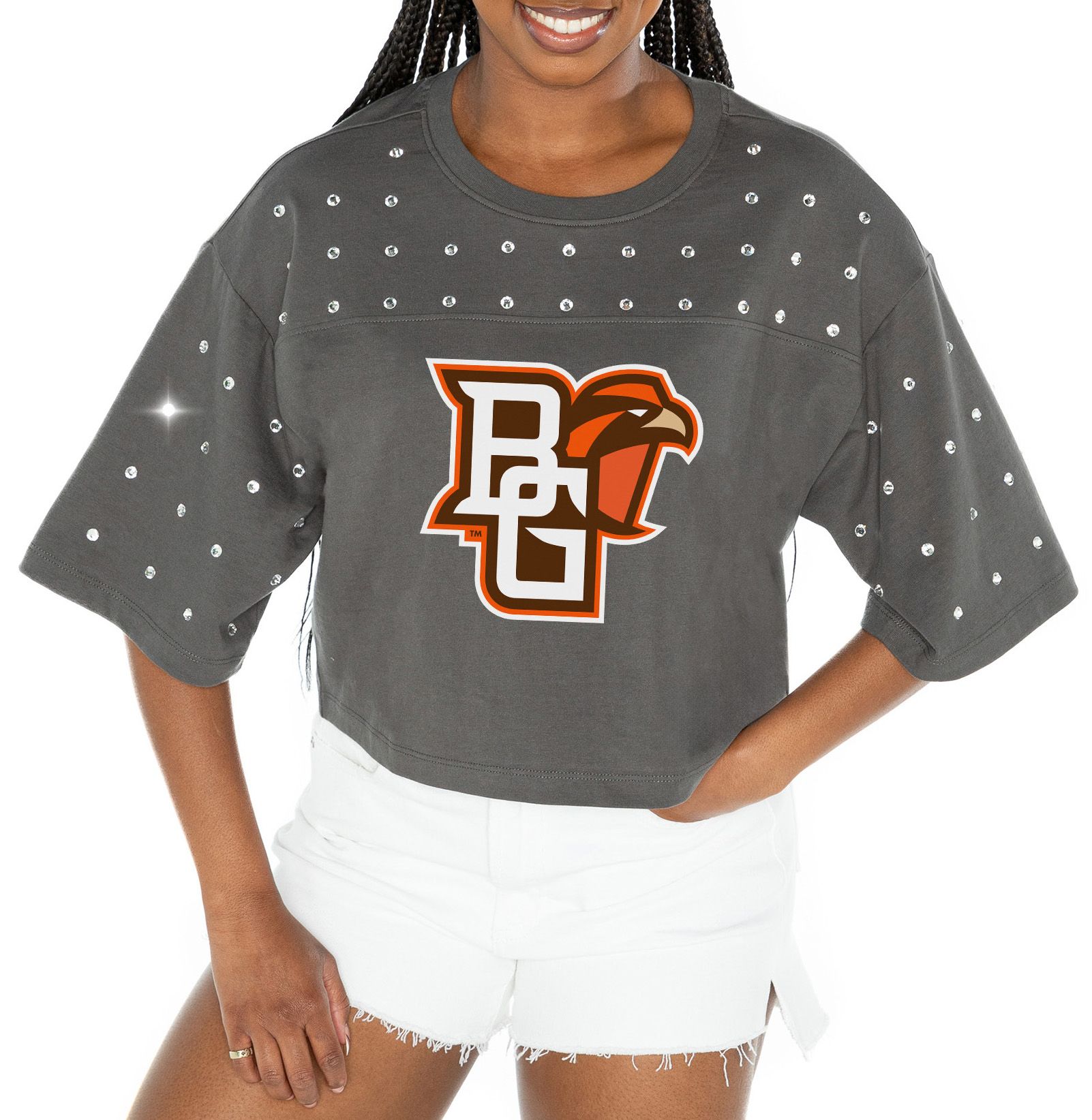 Gameday Couture Women's Bowling Green Falcons Grey Rhinestone T-Shirt product image