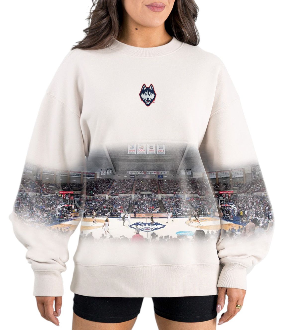 Gameday Couture Women's UConn Huskies Ivory Power Move Crew Pullover Sweatshirt product image
