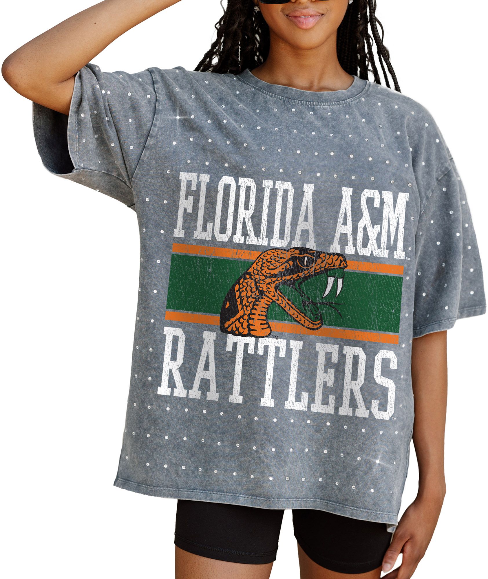 Gameday Couture Women's Florida A&M Rattlers Grey Rhinestone T-Shirt product image