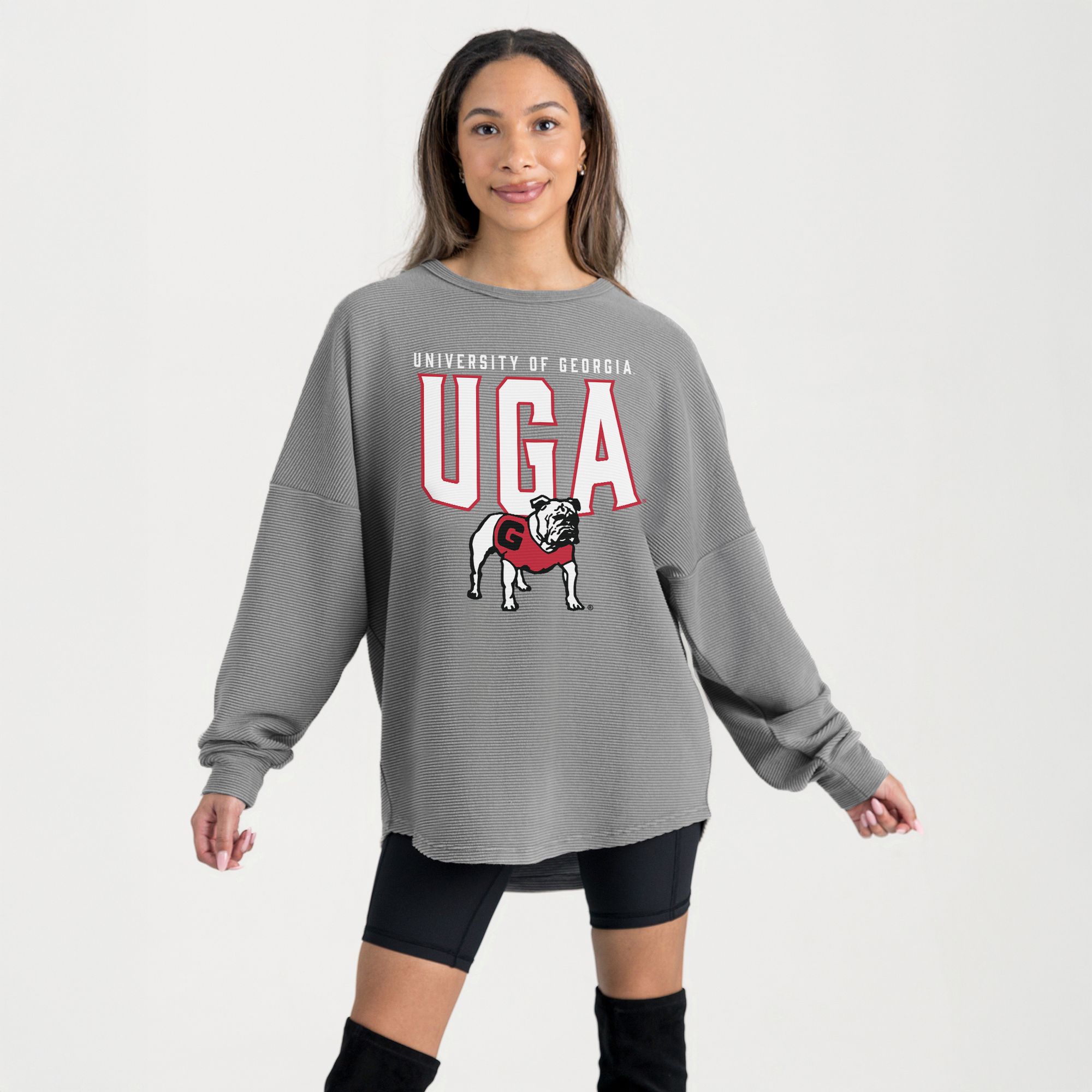 Gameday Couture Women's Georgia Bulldogs Gray Corded Pullover Sweatshirt product image