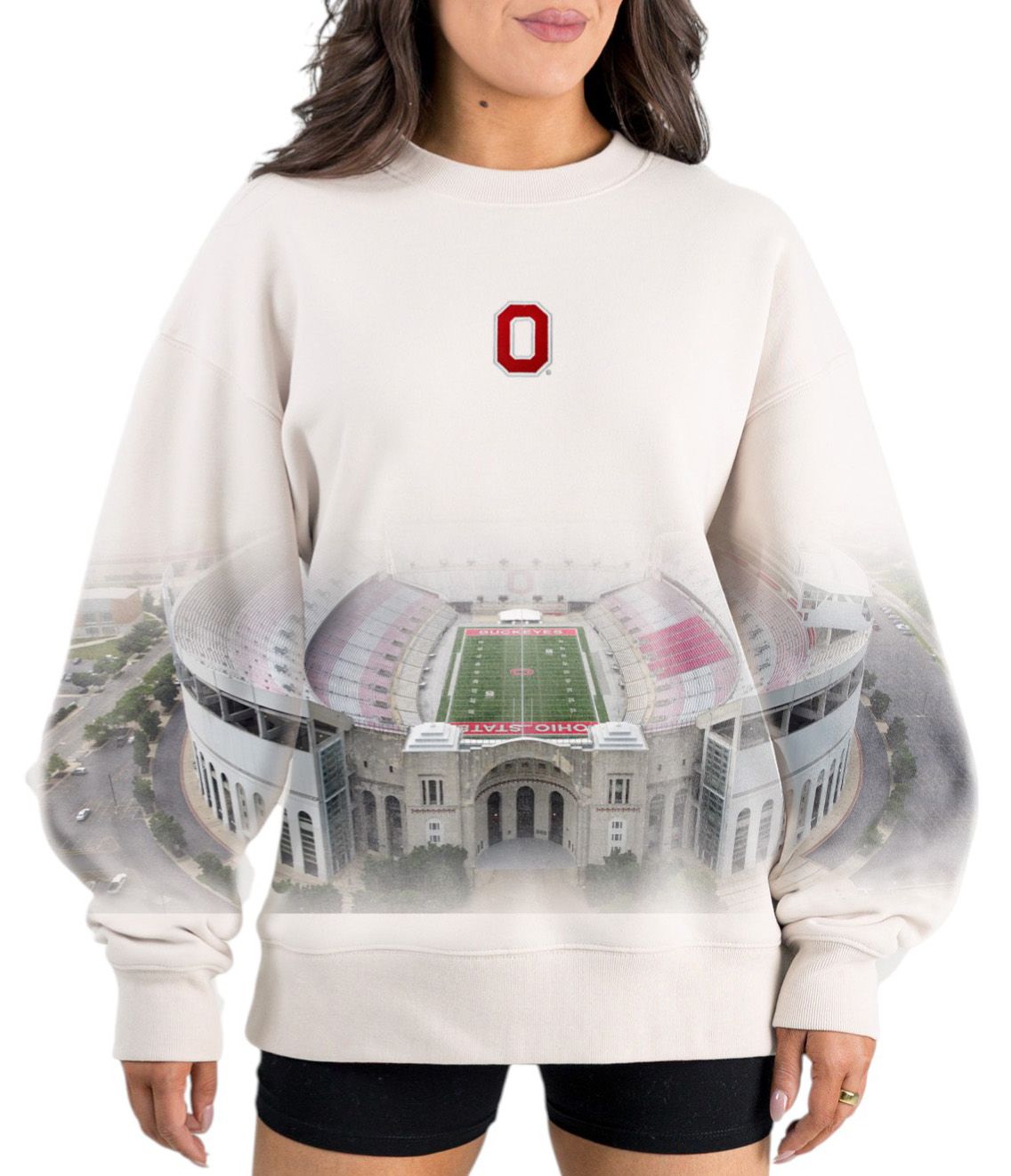 Gameday Couture Women's Ohio State Buckeyes Ivory Power Move Crew Pullover Sweatshirt product image