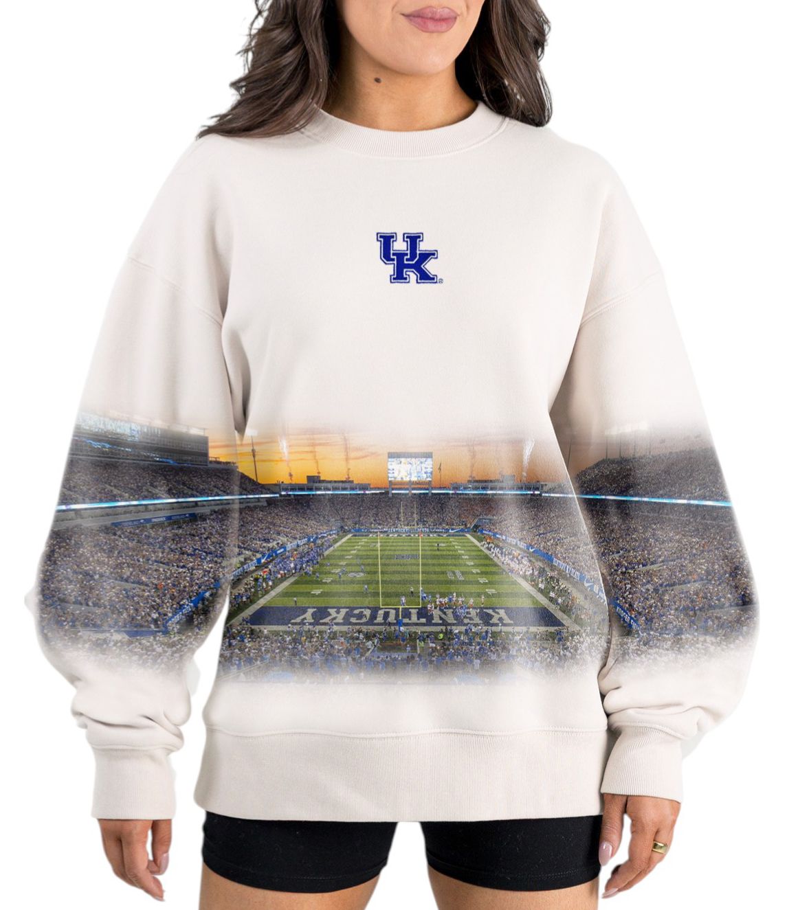 Gameday Couture Women's Kentucky Wildcats Ivory Power Move Crew Pullover Sweatshirt product image
