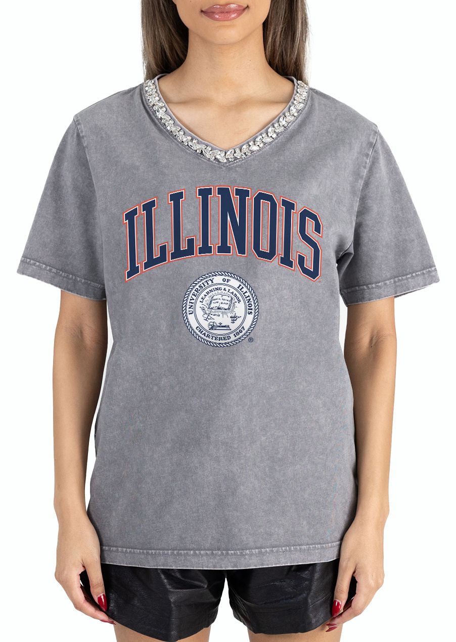 Gameday Couture Women's Illinois Fighting Illini Grey Icon Edge T-Shirt product image