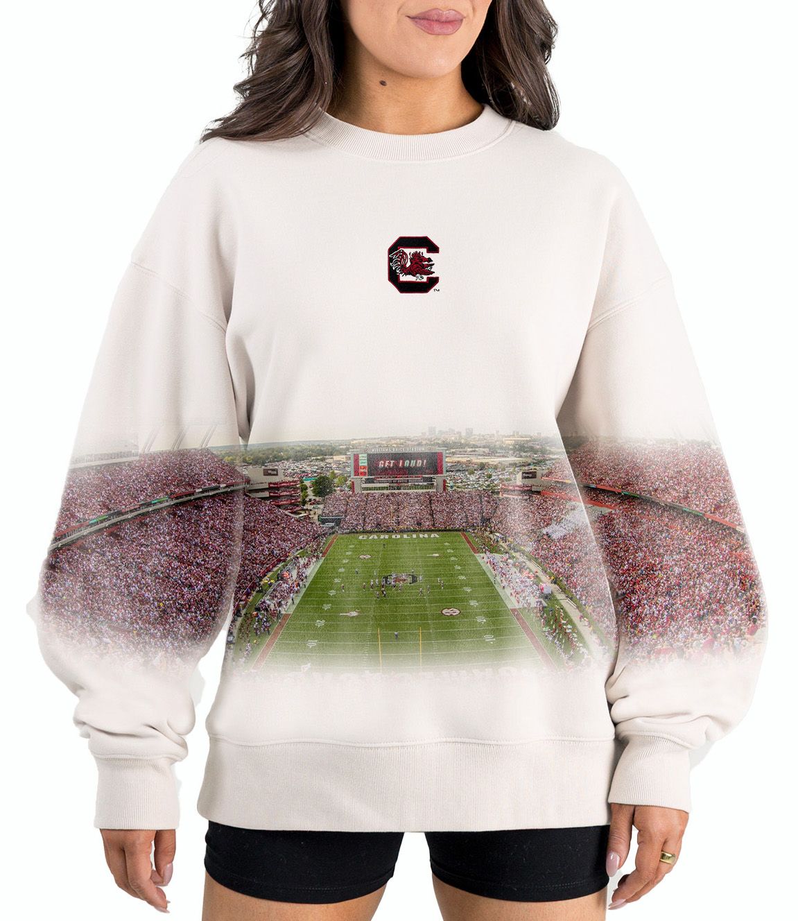 Gameday Couture Women's South Carolina Gamecocks Ivory Power Move Crew Pullover Sweatshirt product image