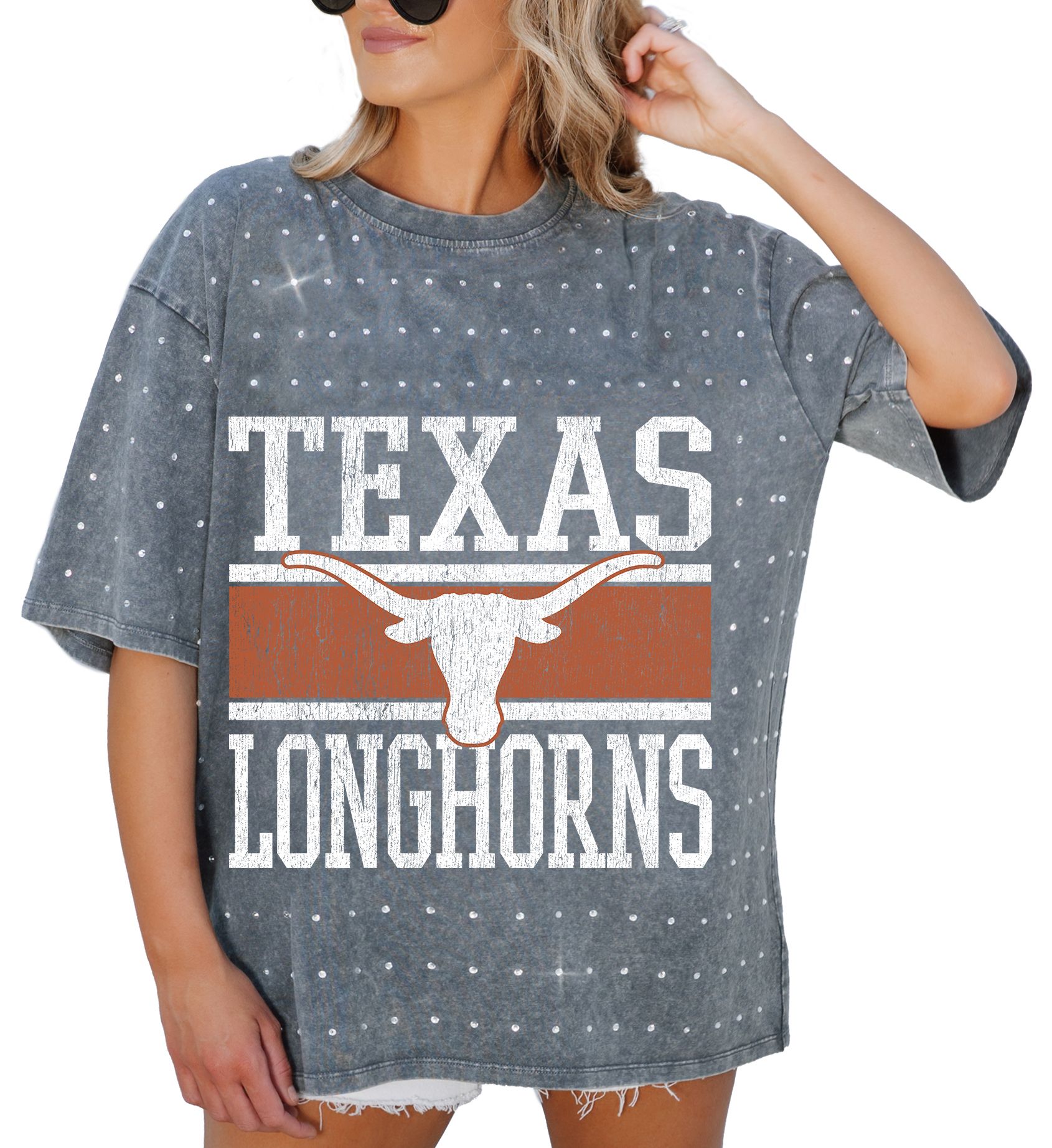Gameday Couture Women's Texas Longhorns Grey Rhinestone T-Shirt product image