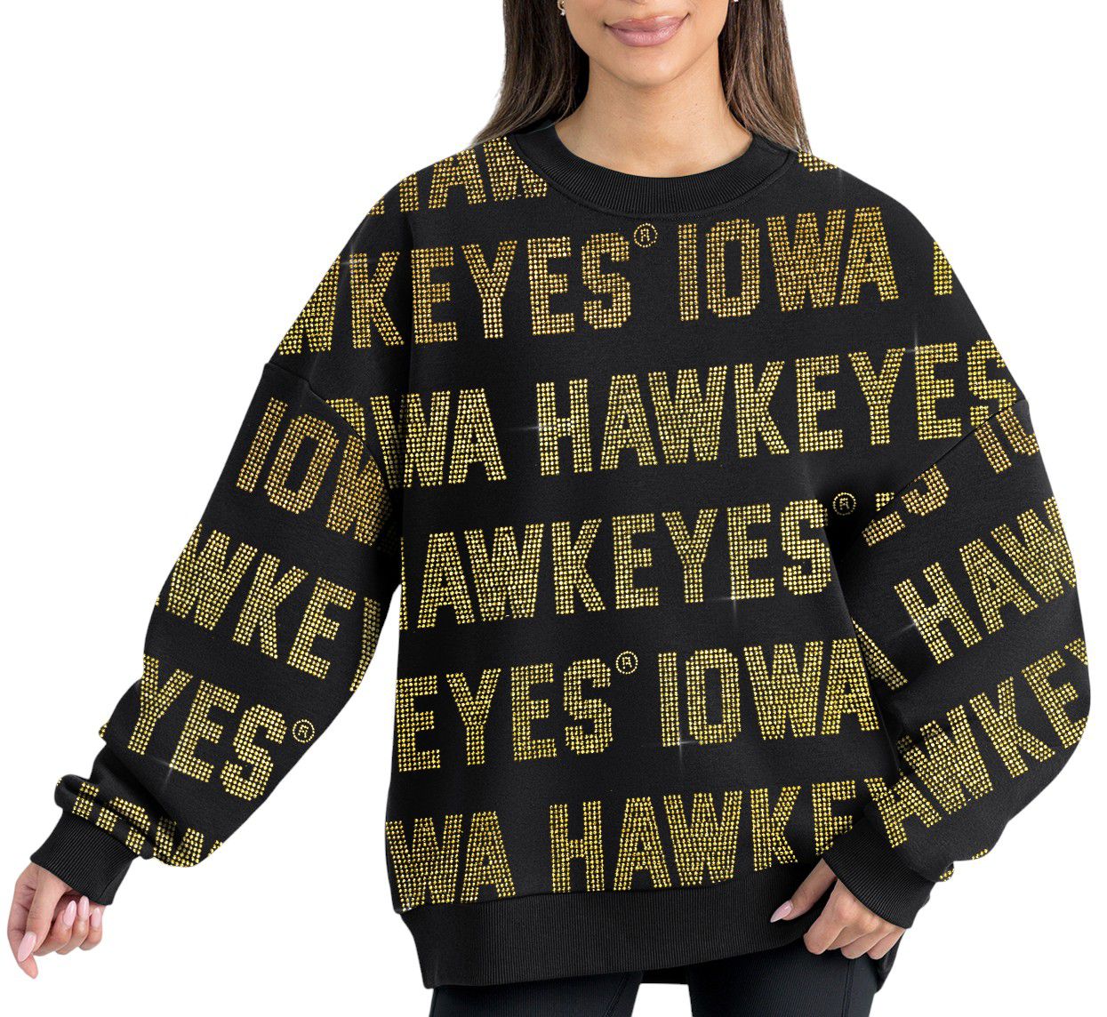 Gameday Couture Women's Iowa Hawkeyes Black Hype Crew Pullover Sweatshirt product image